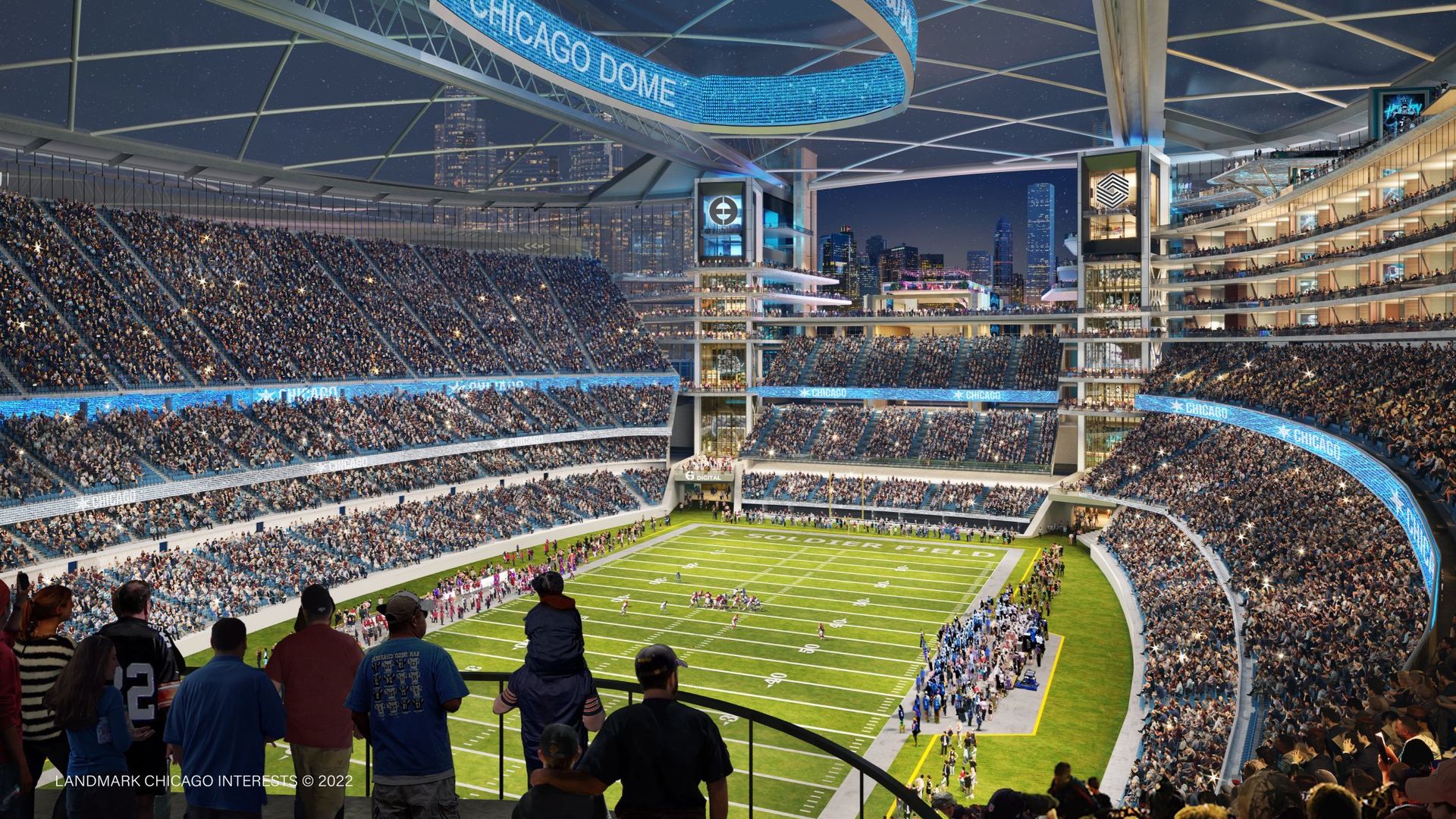Rendering of a new football stadium.