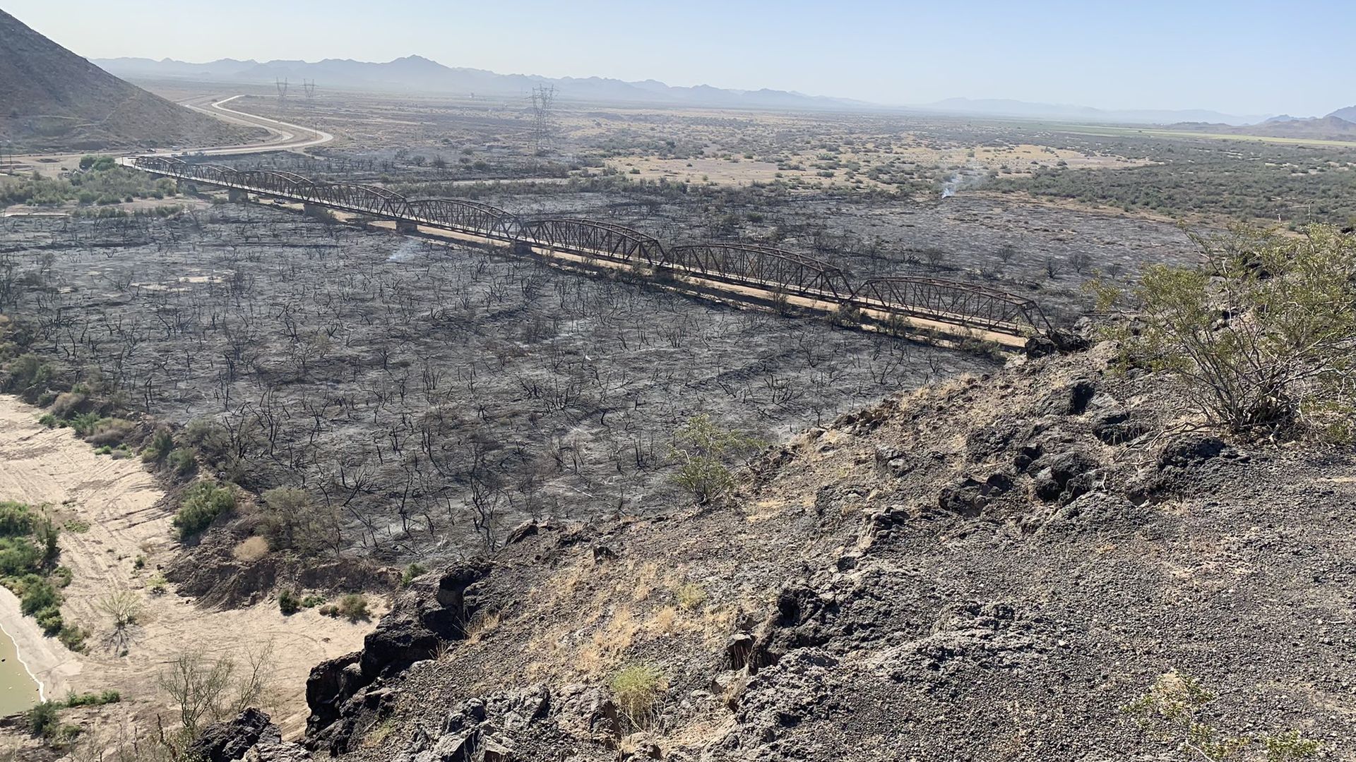 Land razed in Arizona by wildfire