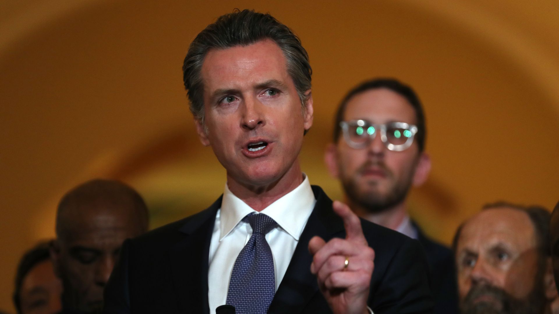 California Gov. Gavin Newsom during a speech.