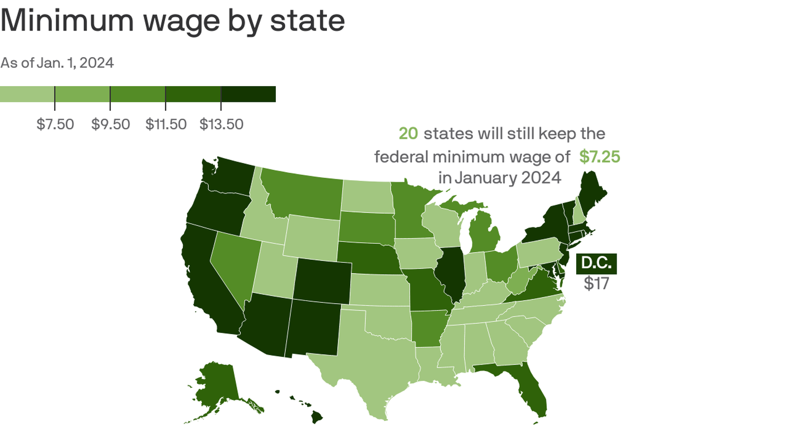 See the 22 states where minimum wage is going up in Jan. 2024