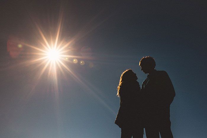 moonlight engagement photo