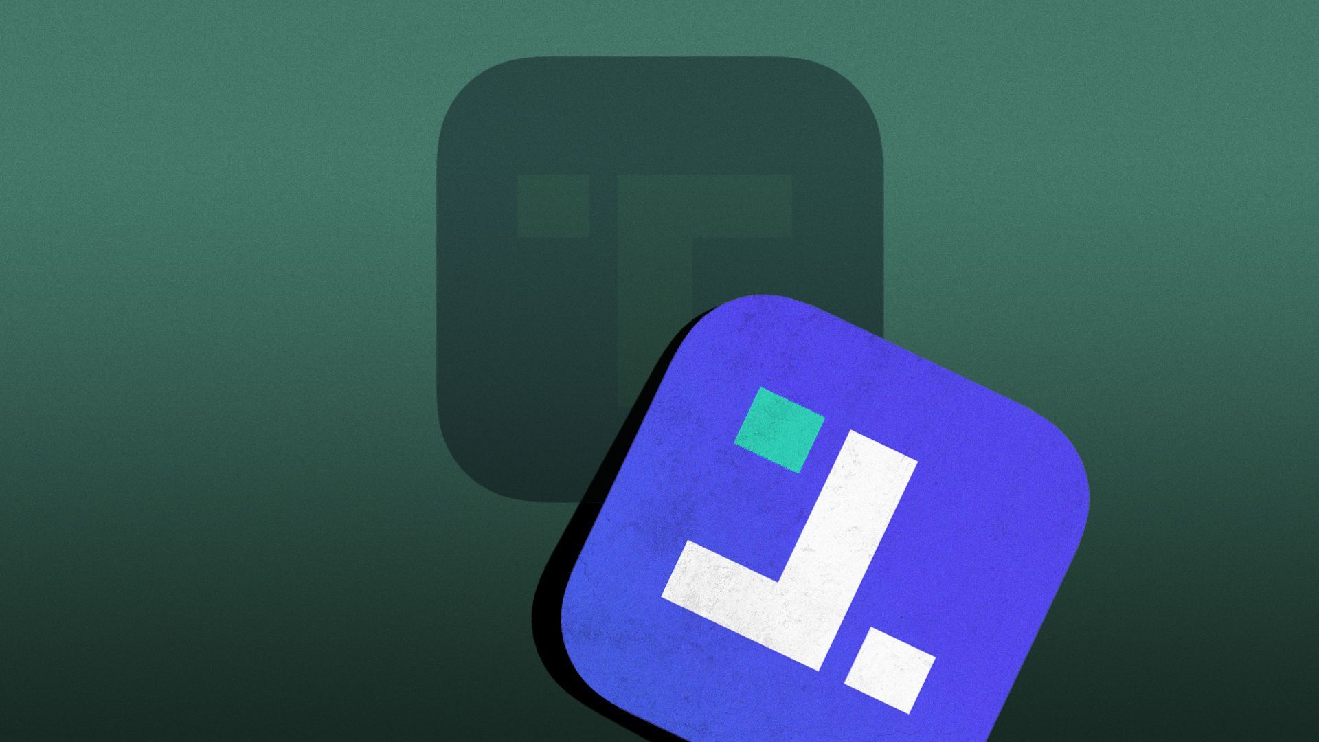 Illustration of the Truth Social app tile hanging upside down