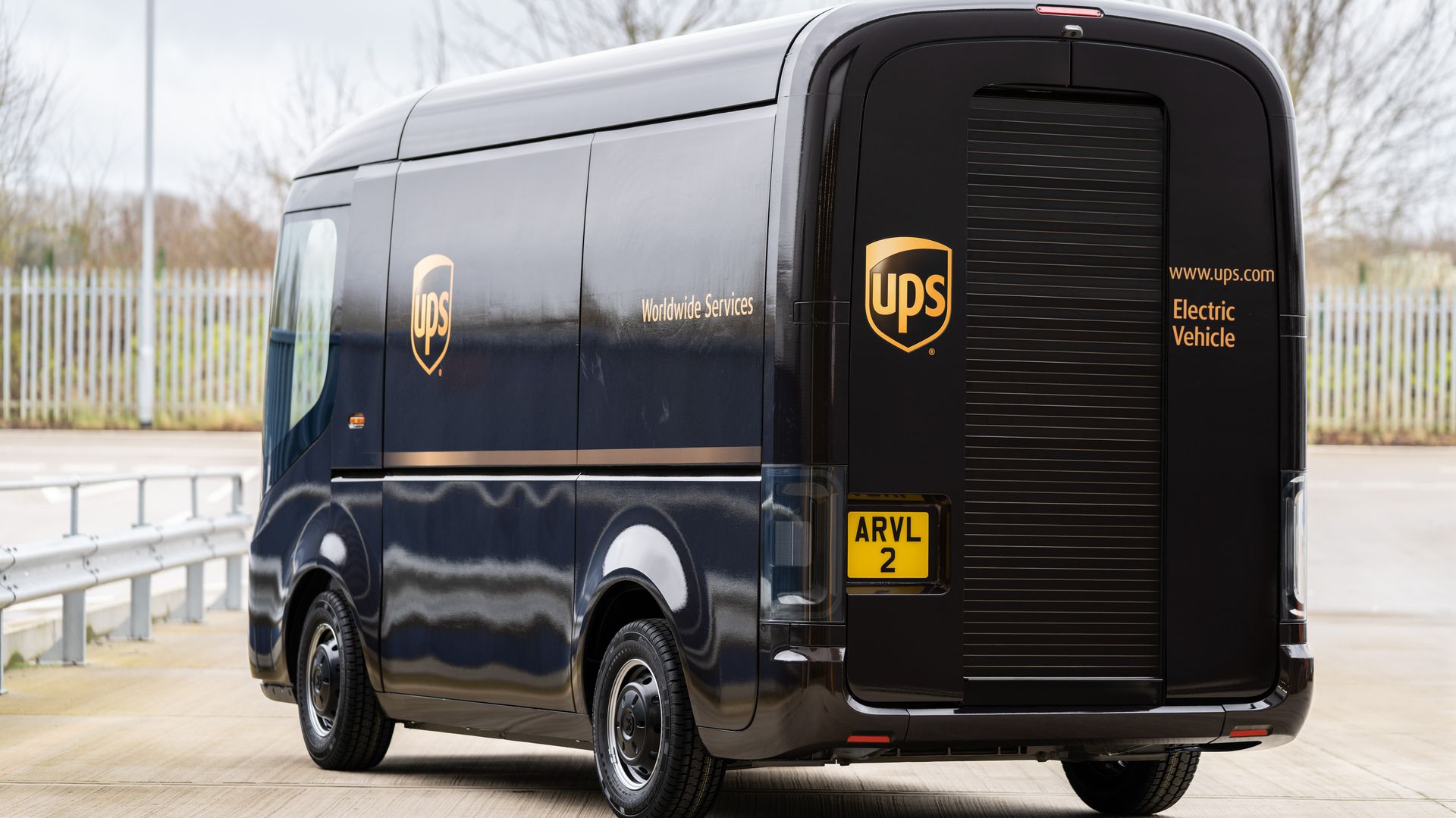 Image of prototype electric UPS delivery van from Arrival