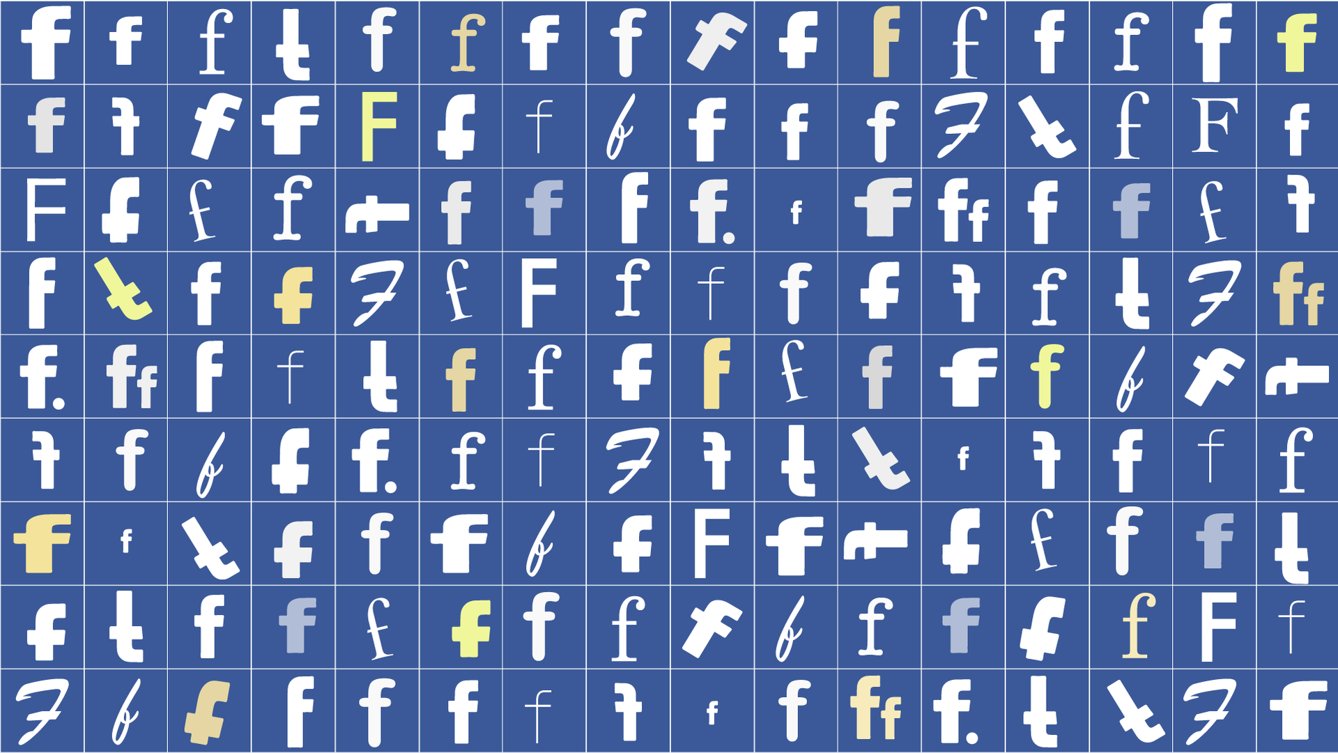 A collage of facebook logos.