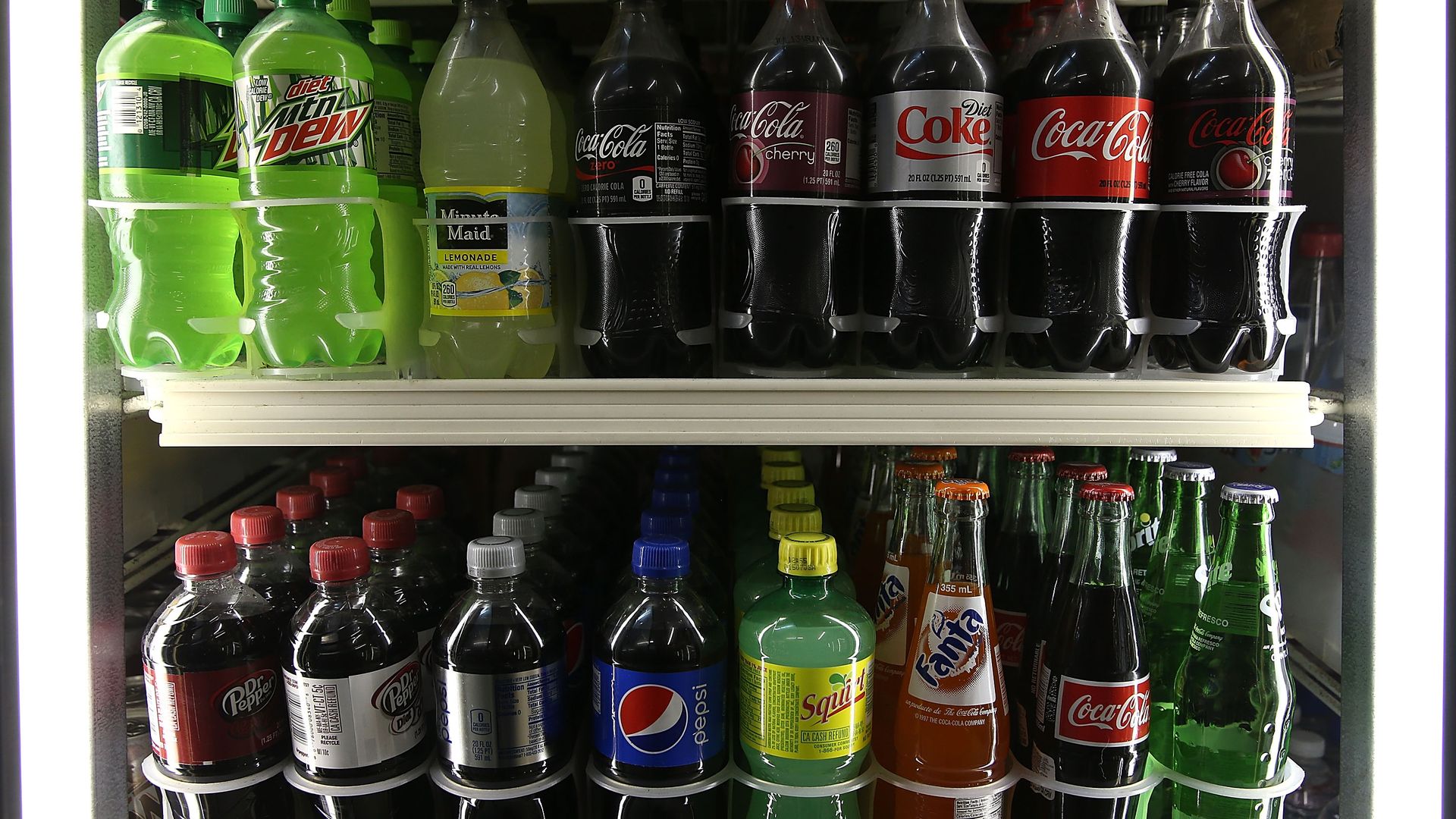 Cooler full of sugary sodas