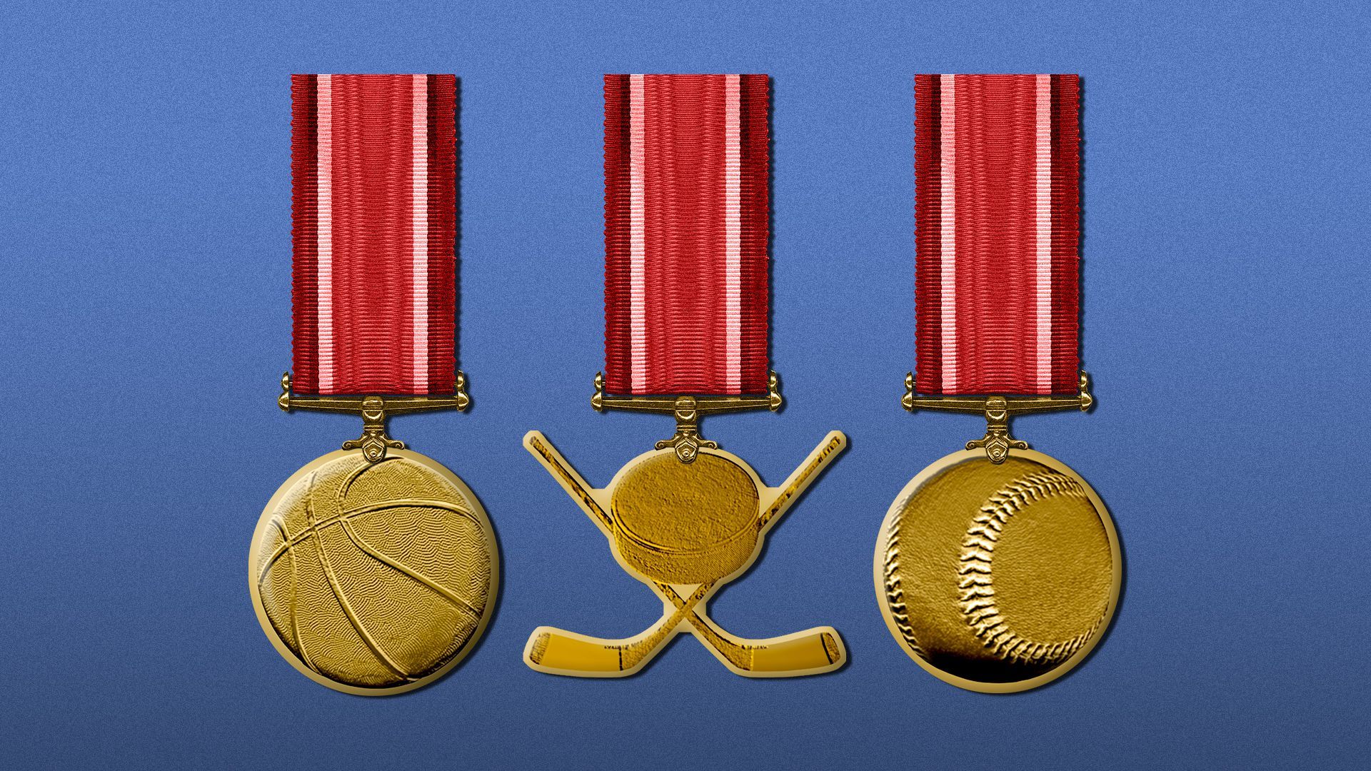 Illustration of sports symbols as medals