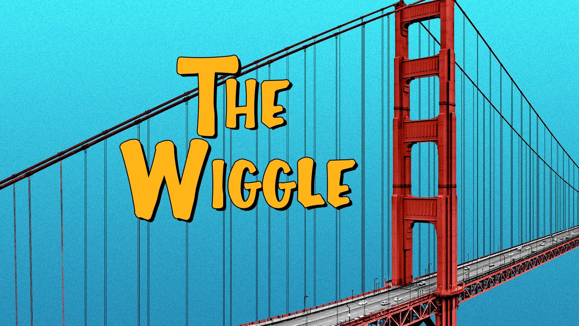 Illustration of "The Wiggle" and the Golden Gate Bridge in the background.