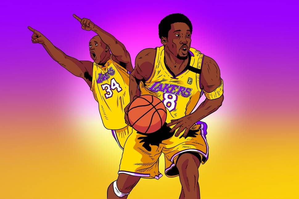 Kobe and Shaq illustration
