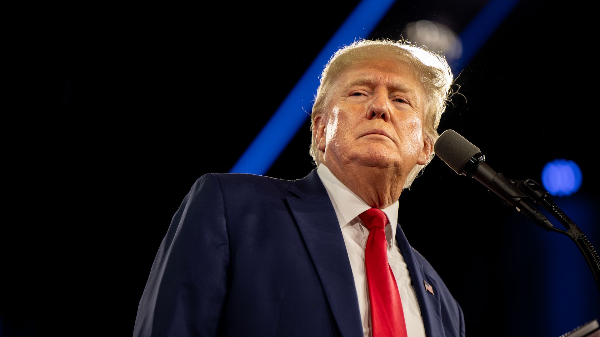Photo of Donald Trump looking to his right