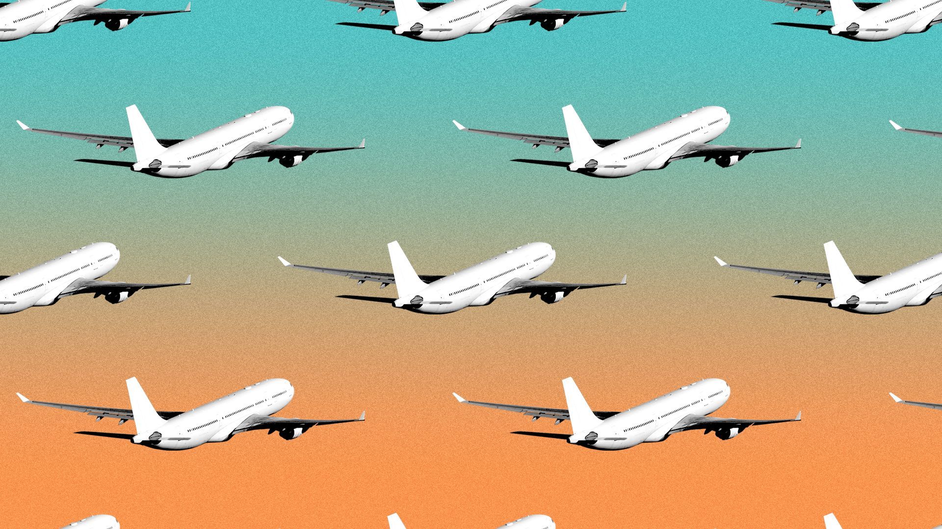 Illustration of a pattern of airplanes.
