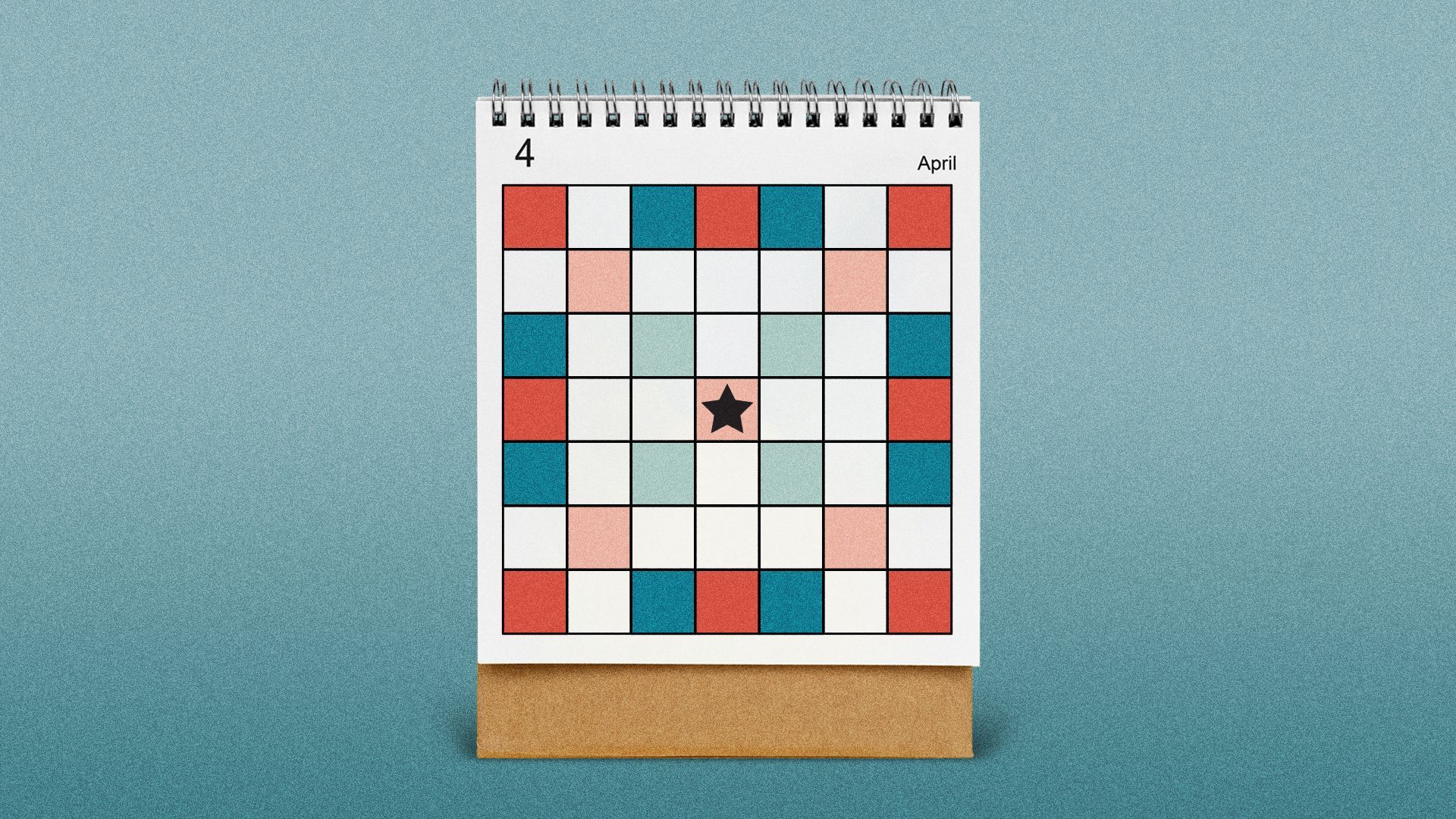 Illustration of a scrabble board as a flip calendar. 