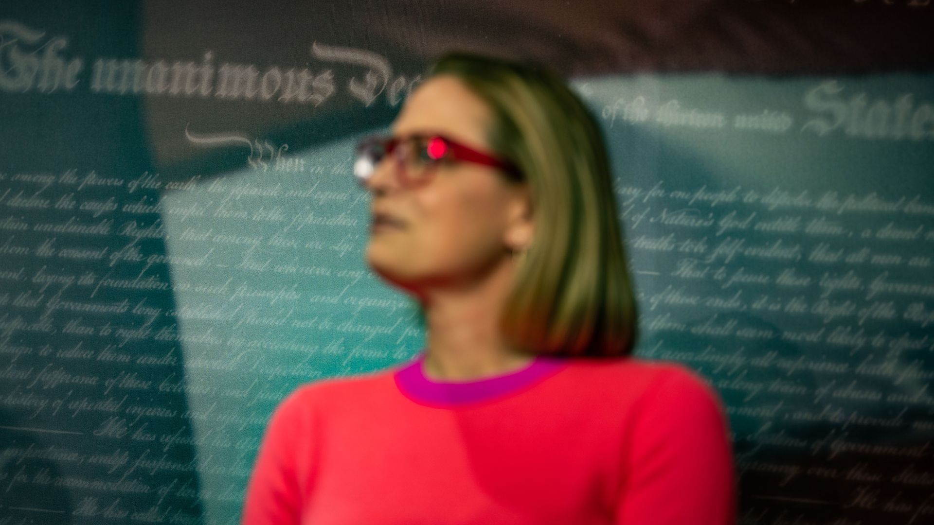 Sen. Kyrsten Sinema during a news conference at the Capitol on Nov. 29.