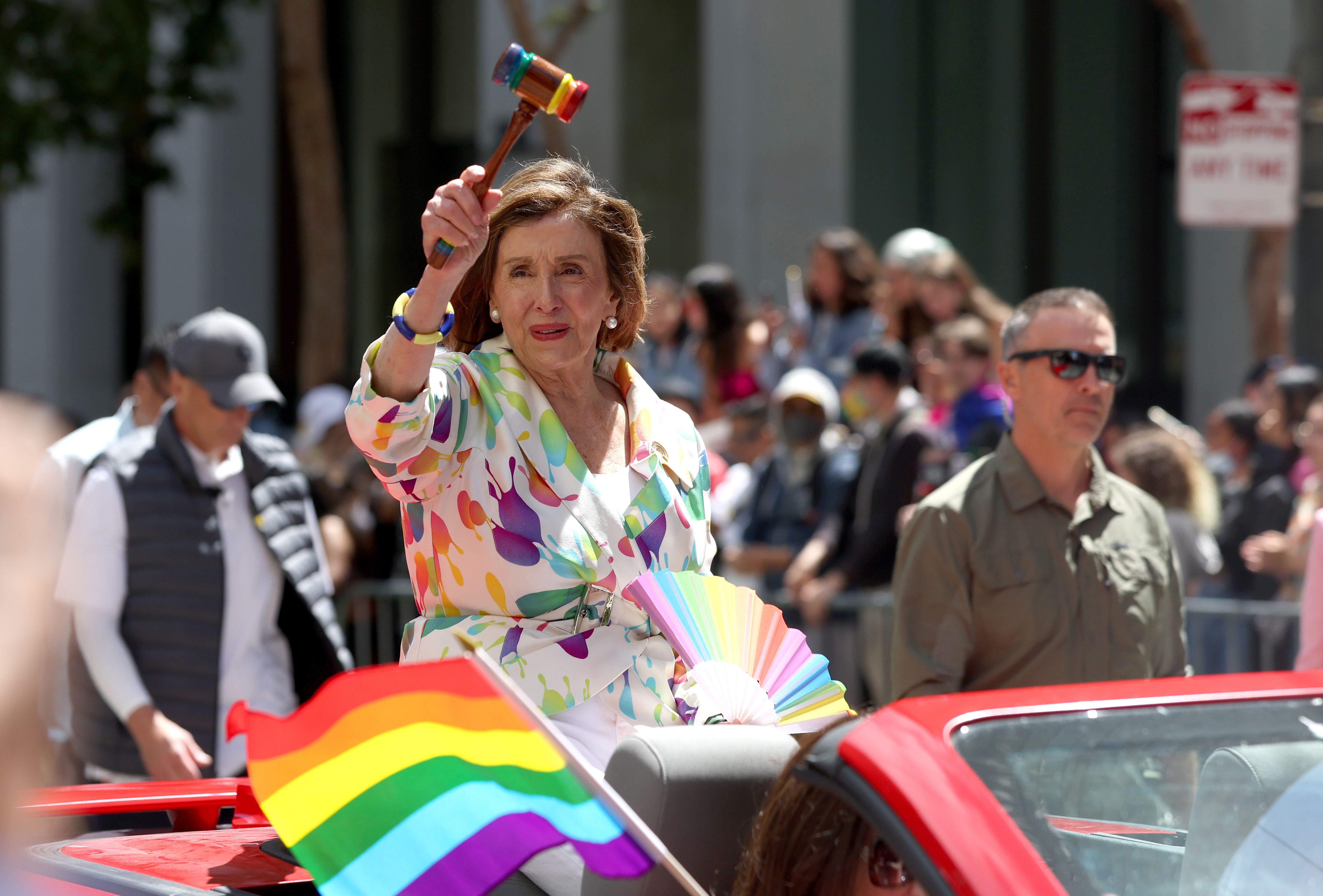 Speaker of the House Nancy Pelosi (D-CA) holds a gavel during the 52nd Annual San Francisco Pride Parade and Celebration on June 26, 2022 in San Francisco, California. 