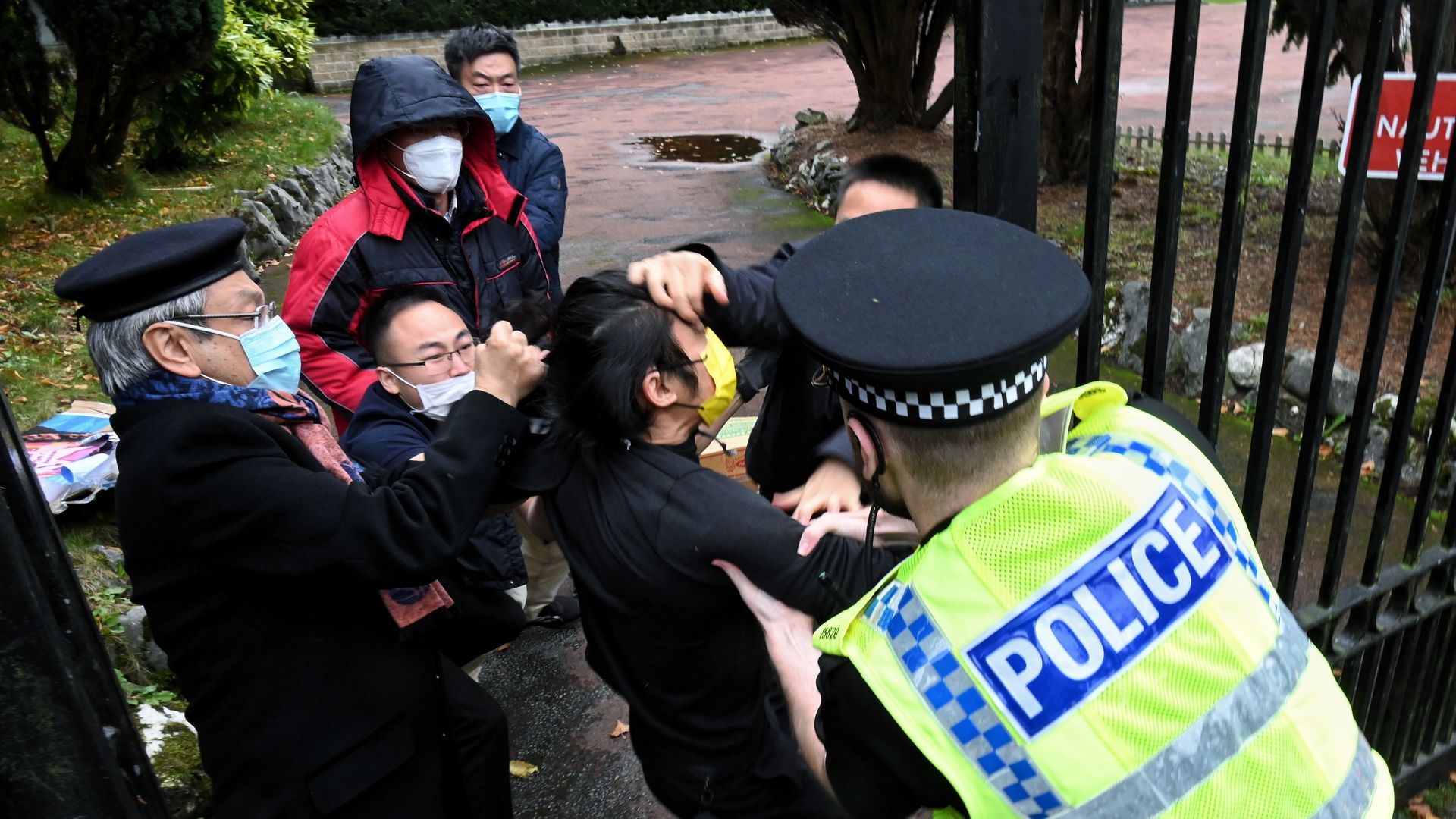 Chinese consular staff in Manchester, England assault a protester
