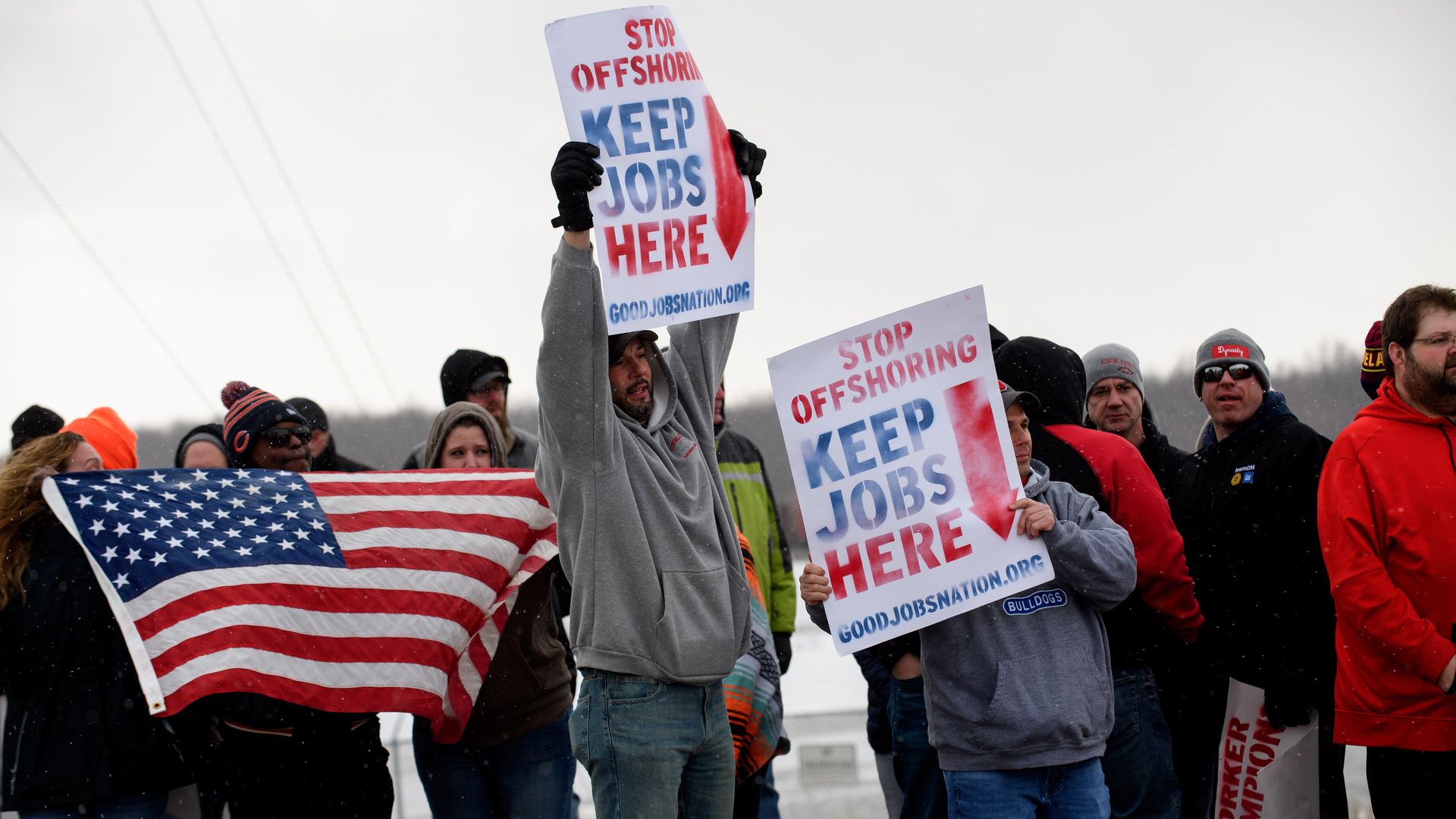 GM workers protesting Lordstown plant closing