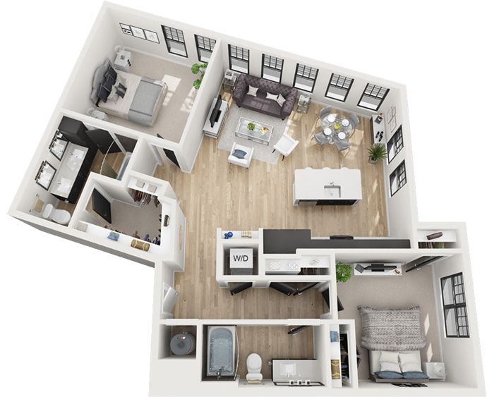 two bedroom layout novel atherton apartments