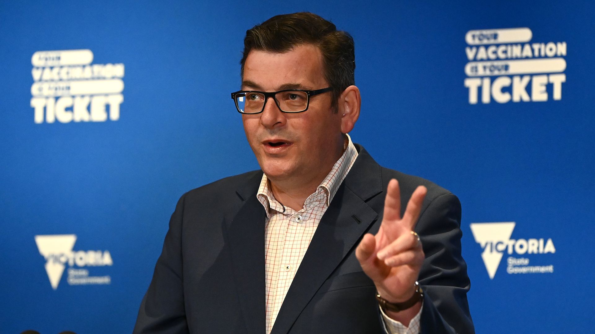 Victorian Premier Daniel Andrews during a news conference in Melbourne, Australia, on Sunday.