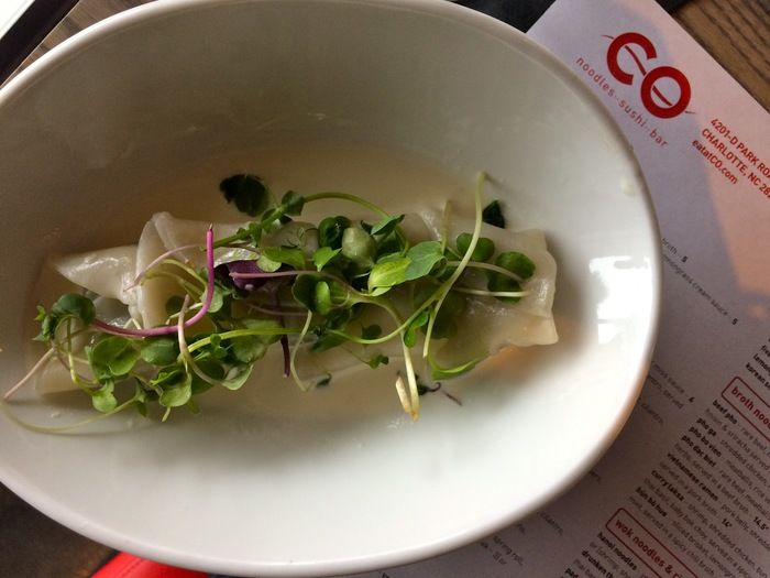 spinach and water chestnut dumplings