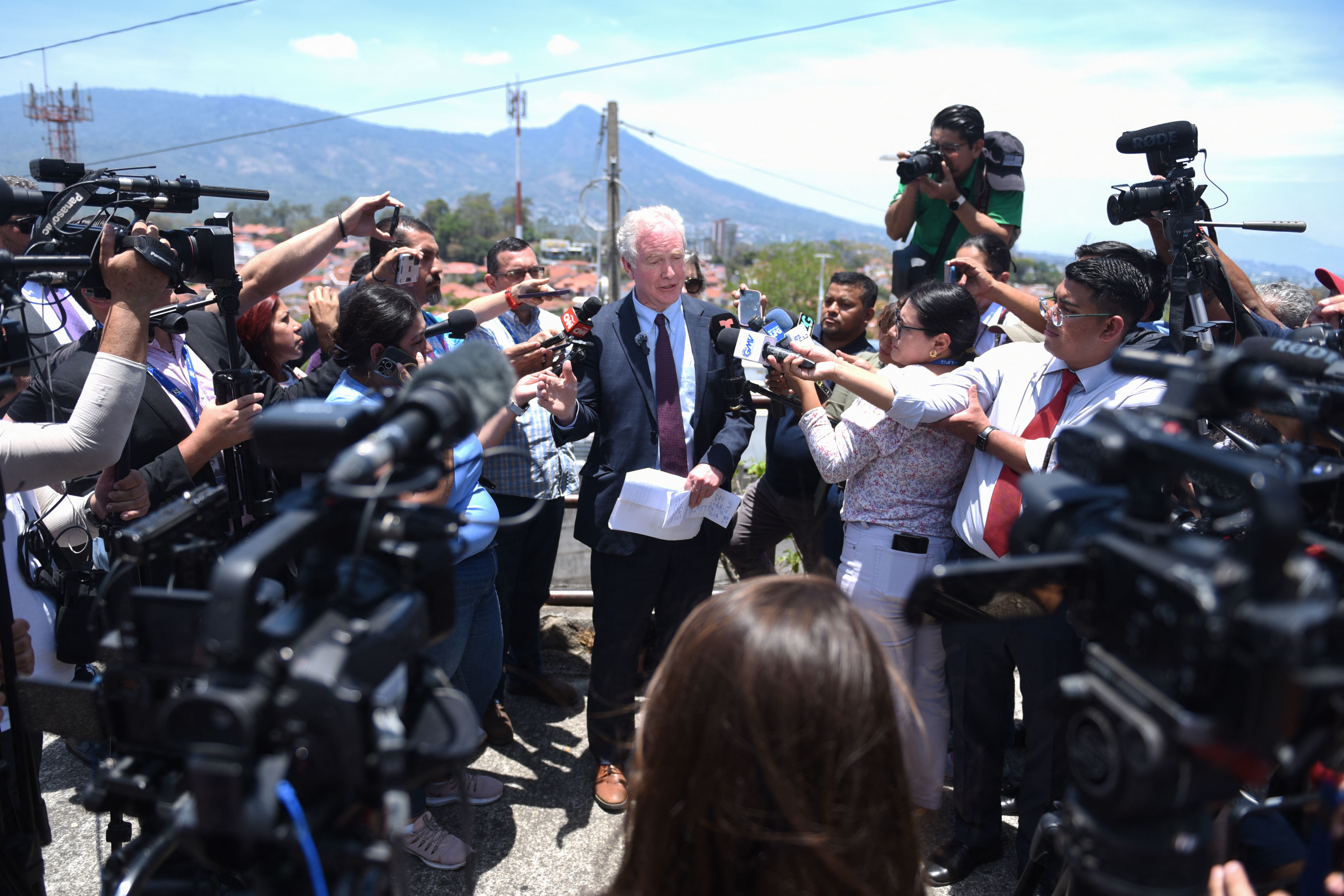 Sen. Chris Van Hollen (D-Md.) on Wednesday became the first Democrat to travel to El Salvador to try to meet with Kilmar Armando Abrego Garcia, an erroneously deported Maryland resident whose return the Supreme Court has ordered.