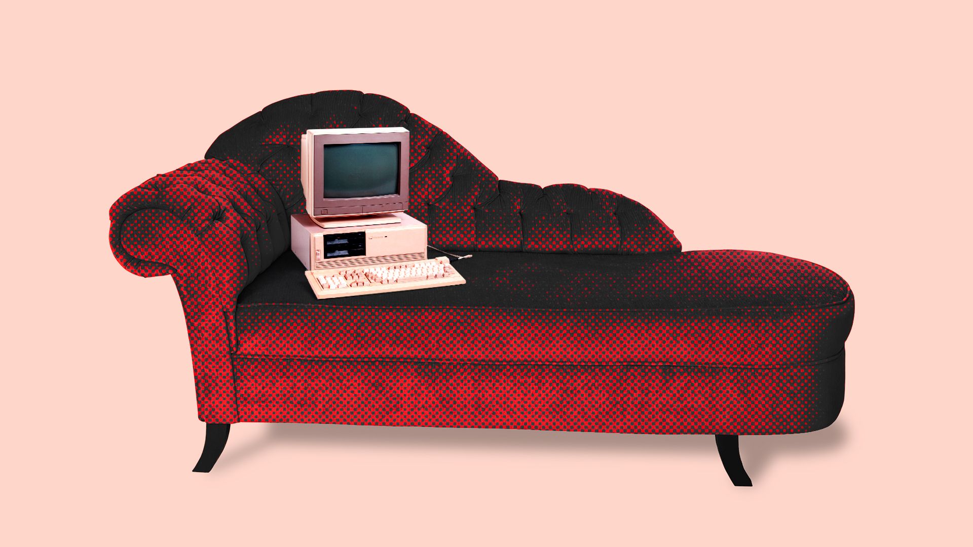 Illustration of a computer on a couch