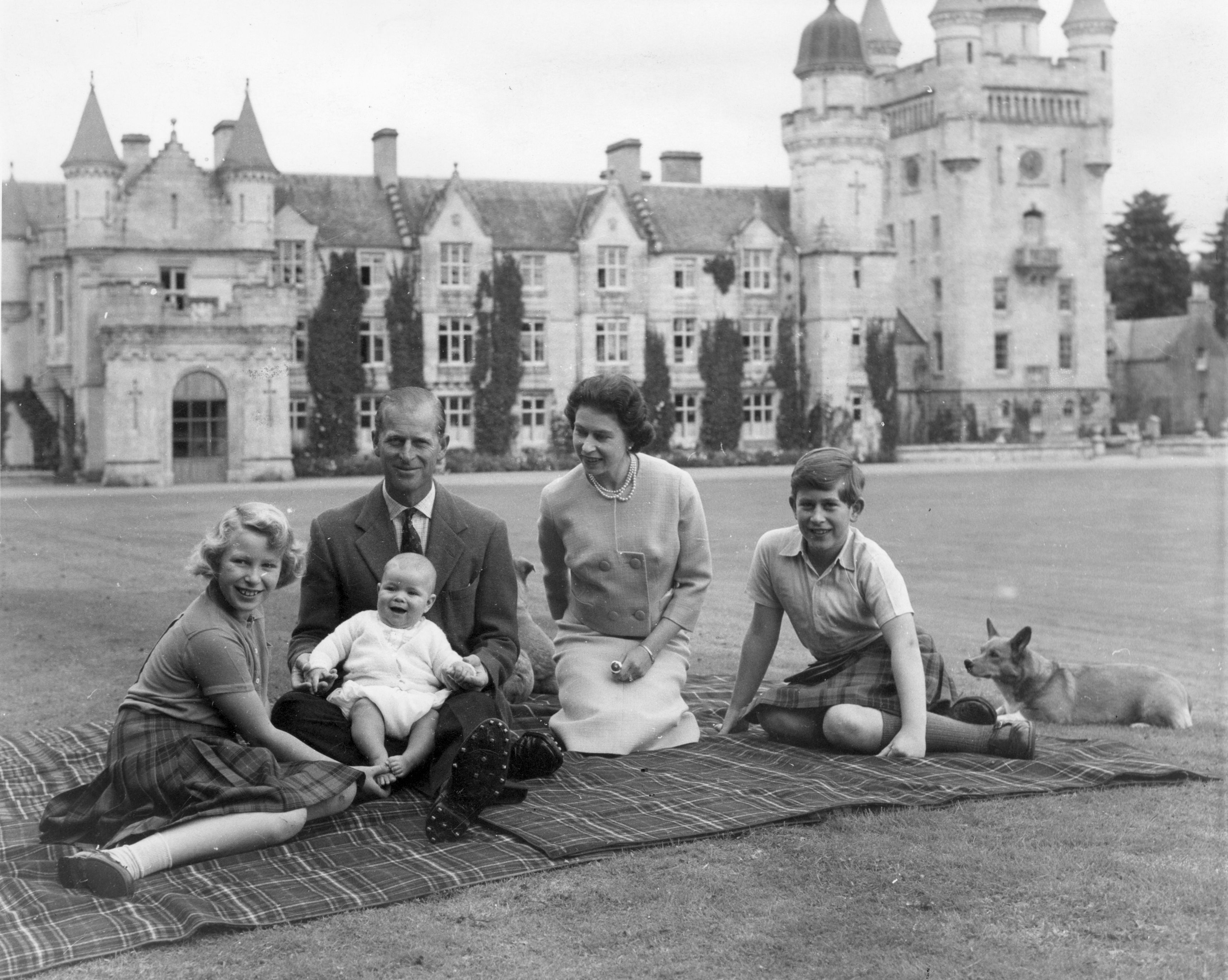 Queen Elizabeth, Phillip, and their children