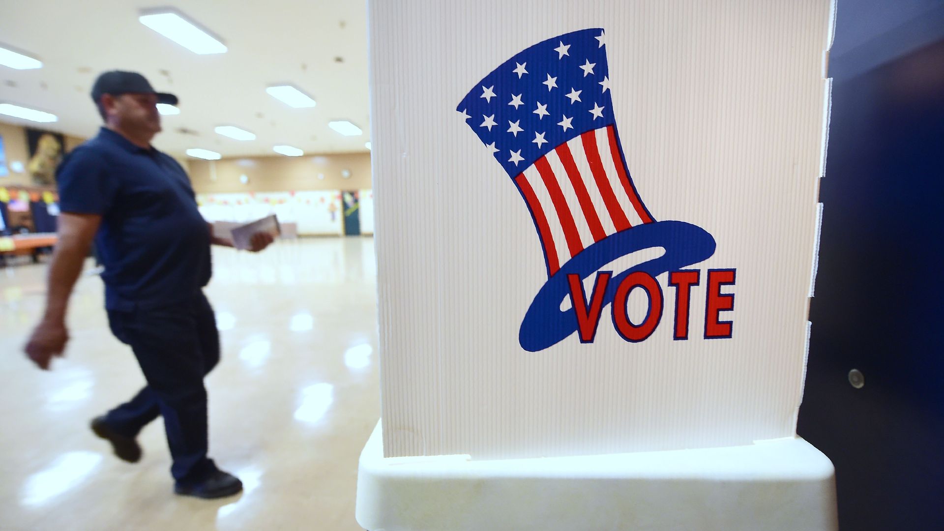 A "vote" sign at an elementary school in California.