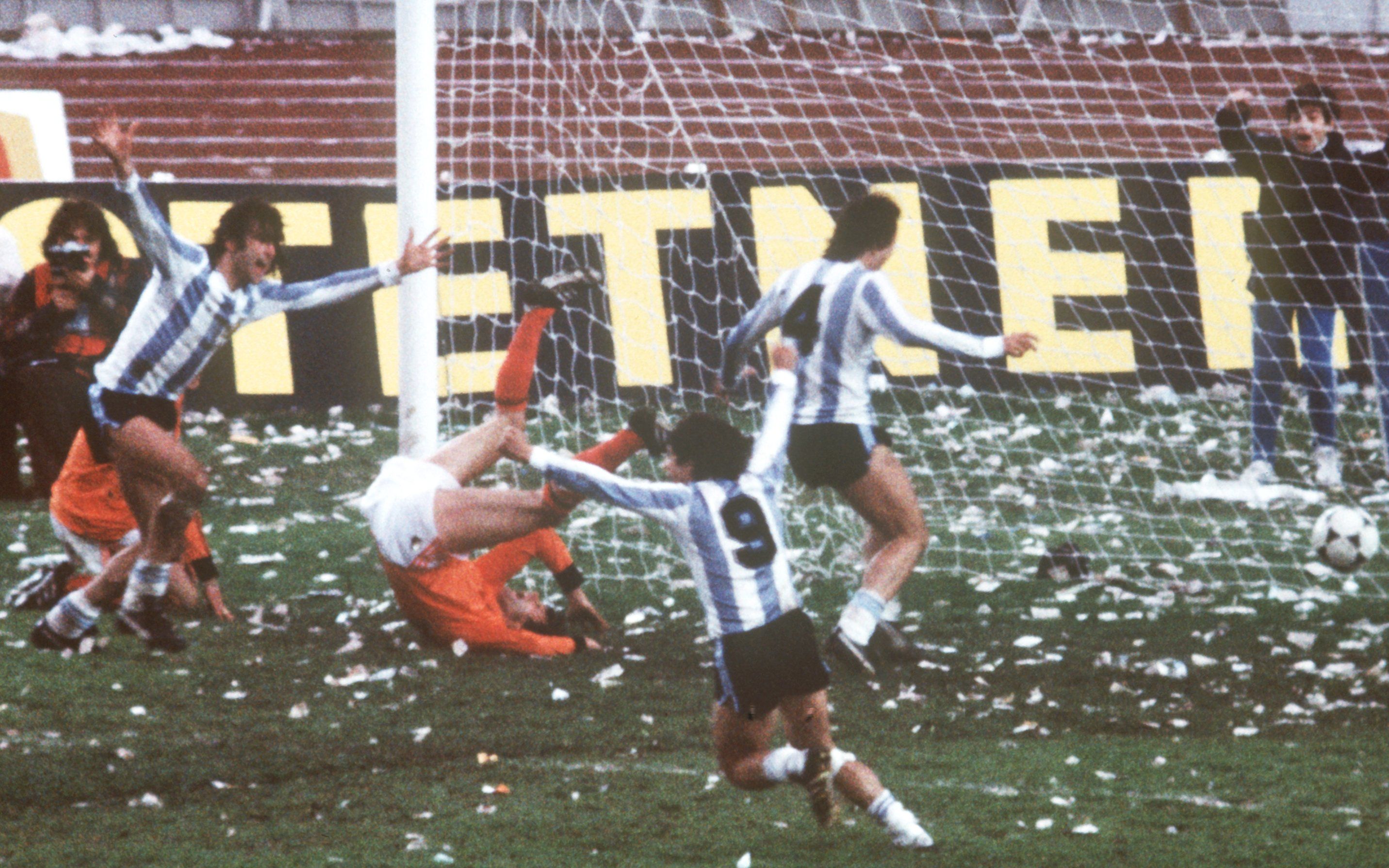 The Argentinian national team wins the World Cup final against the Netherlands, in Buenos Aires, Argentina on June 25, 1978.