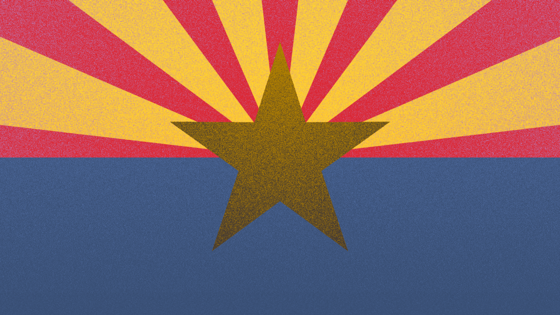 Illustration of the Arizona flag with the star turning into a football, and the red stripes rotating.