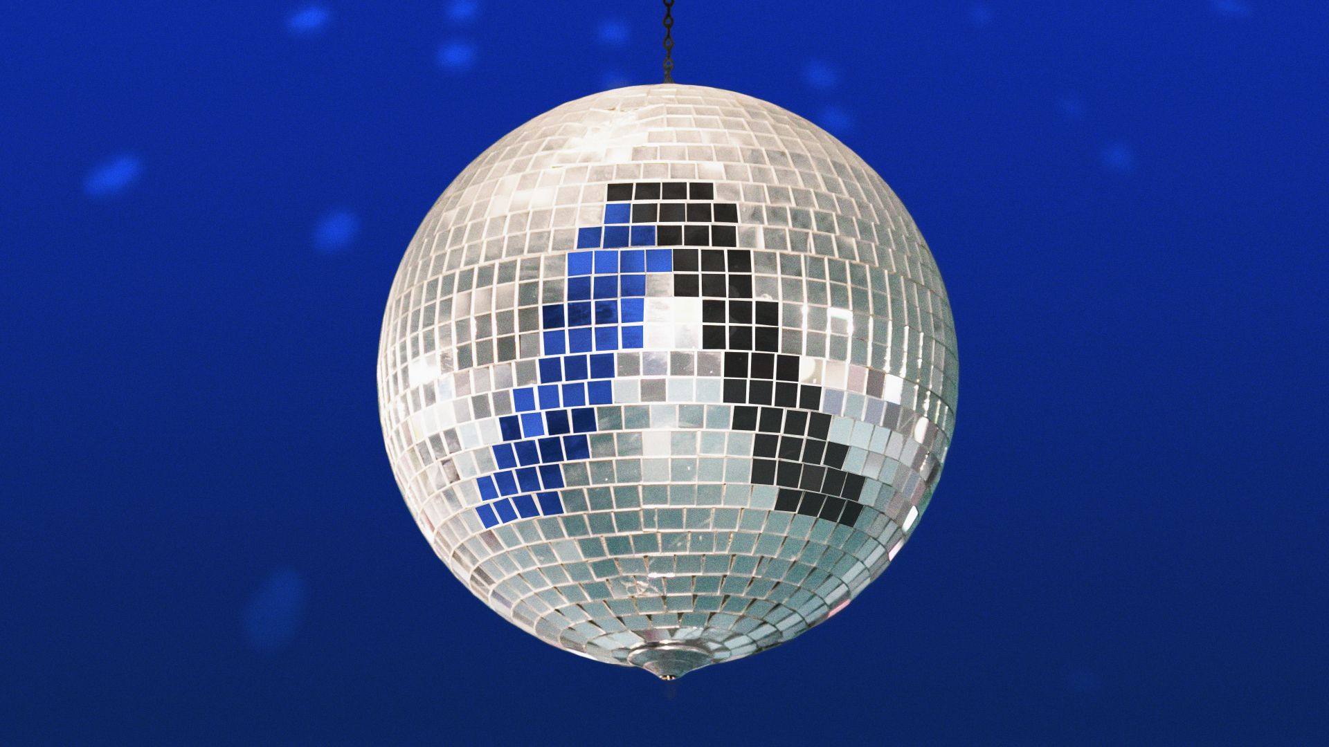 The Axios logo on a disco ball.