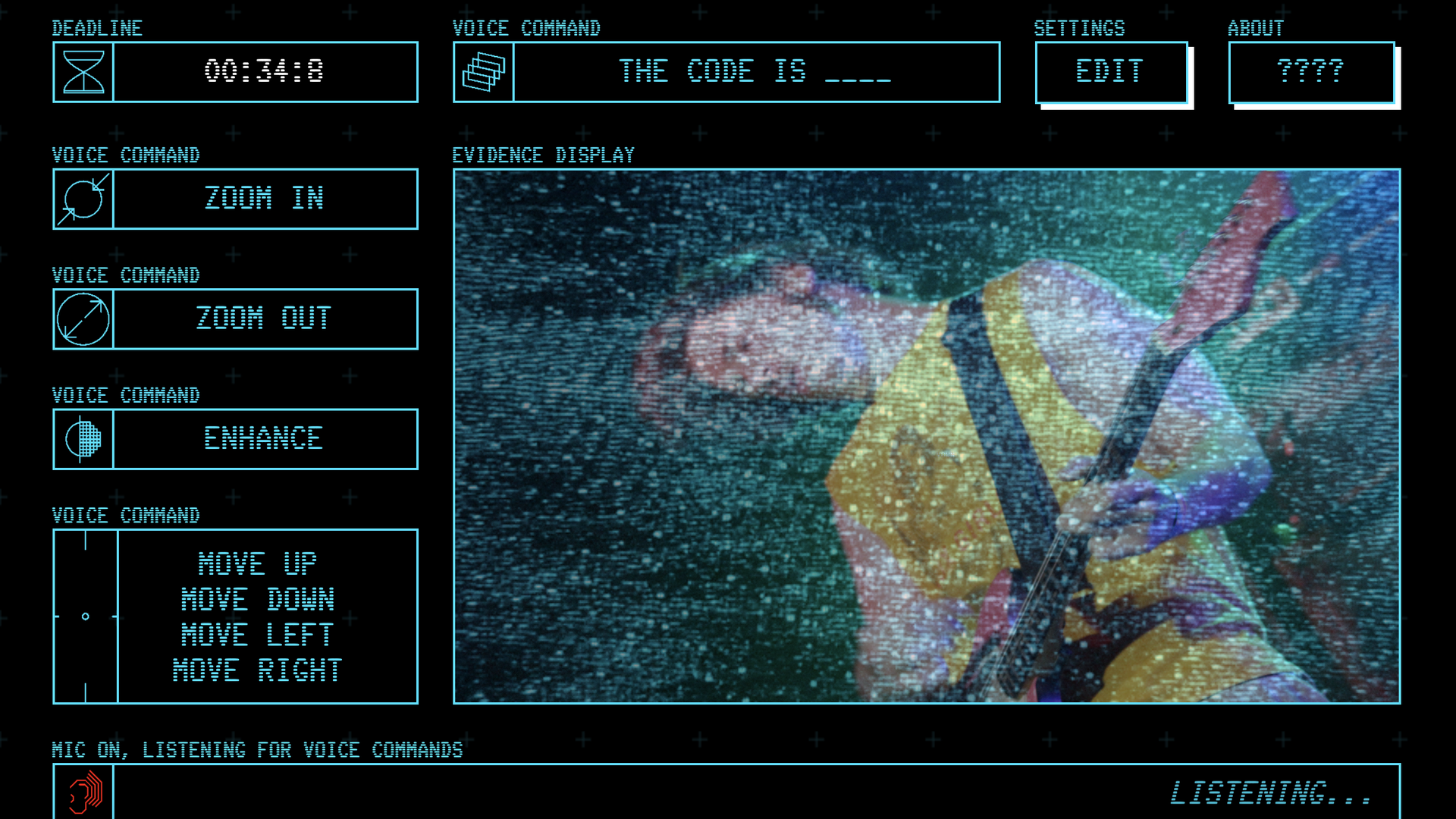 Screenshot of control panel for Nicole He's "enhance.computer"