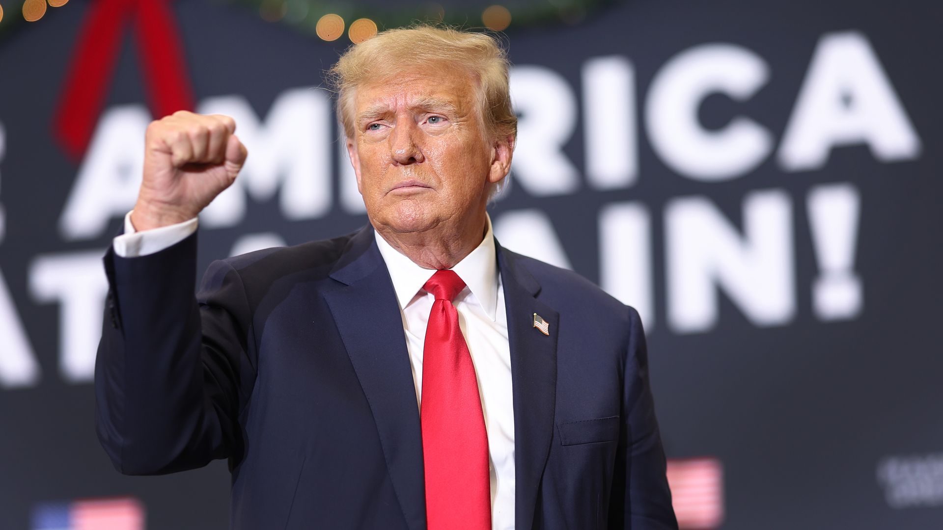 Former President Trump during a campaign event in Waterloo, Iowa, in December 2023.