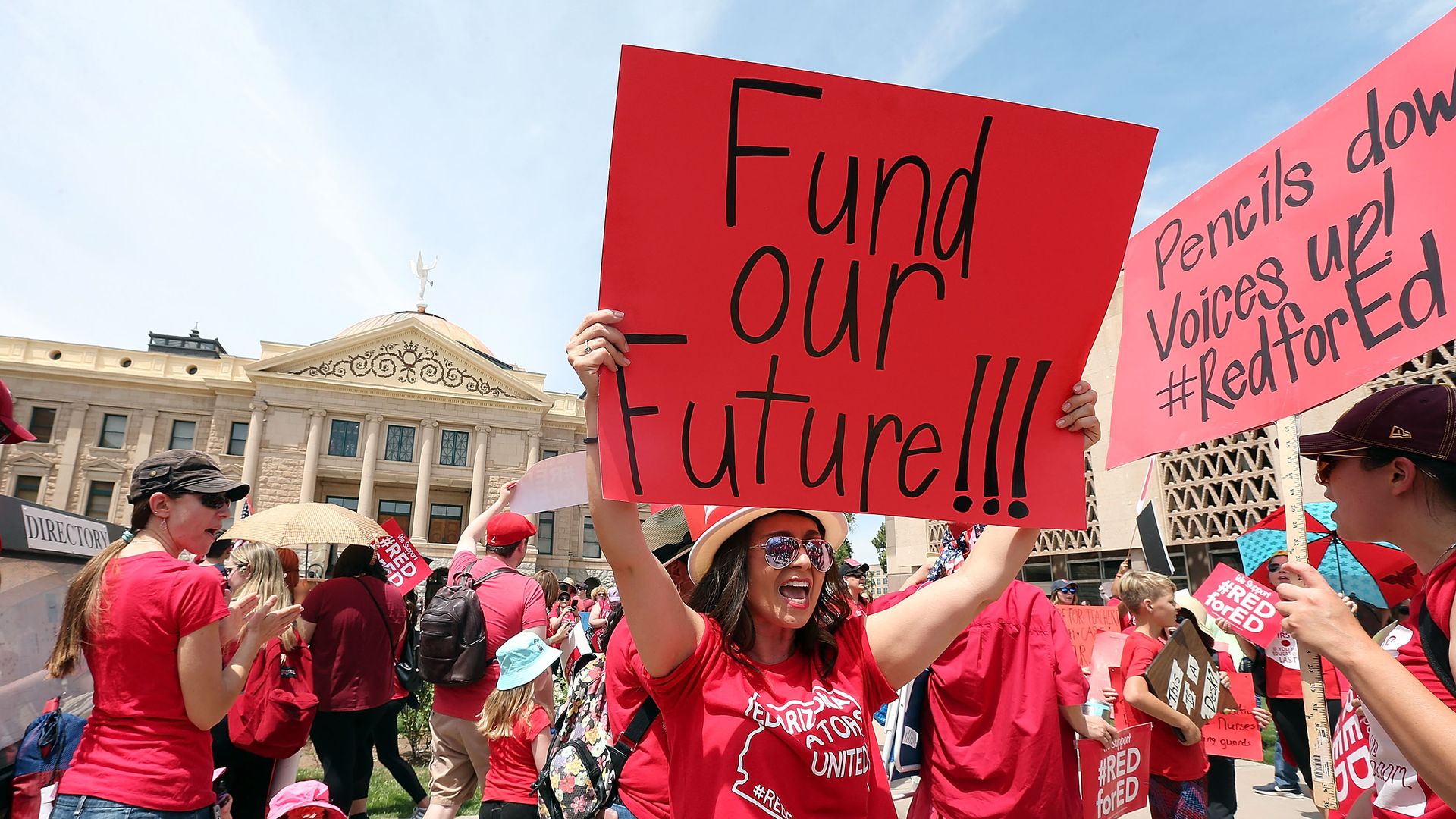 Teachers striking in Arizona.