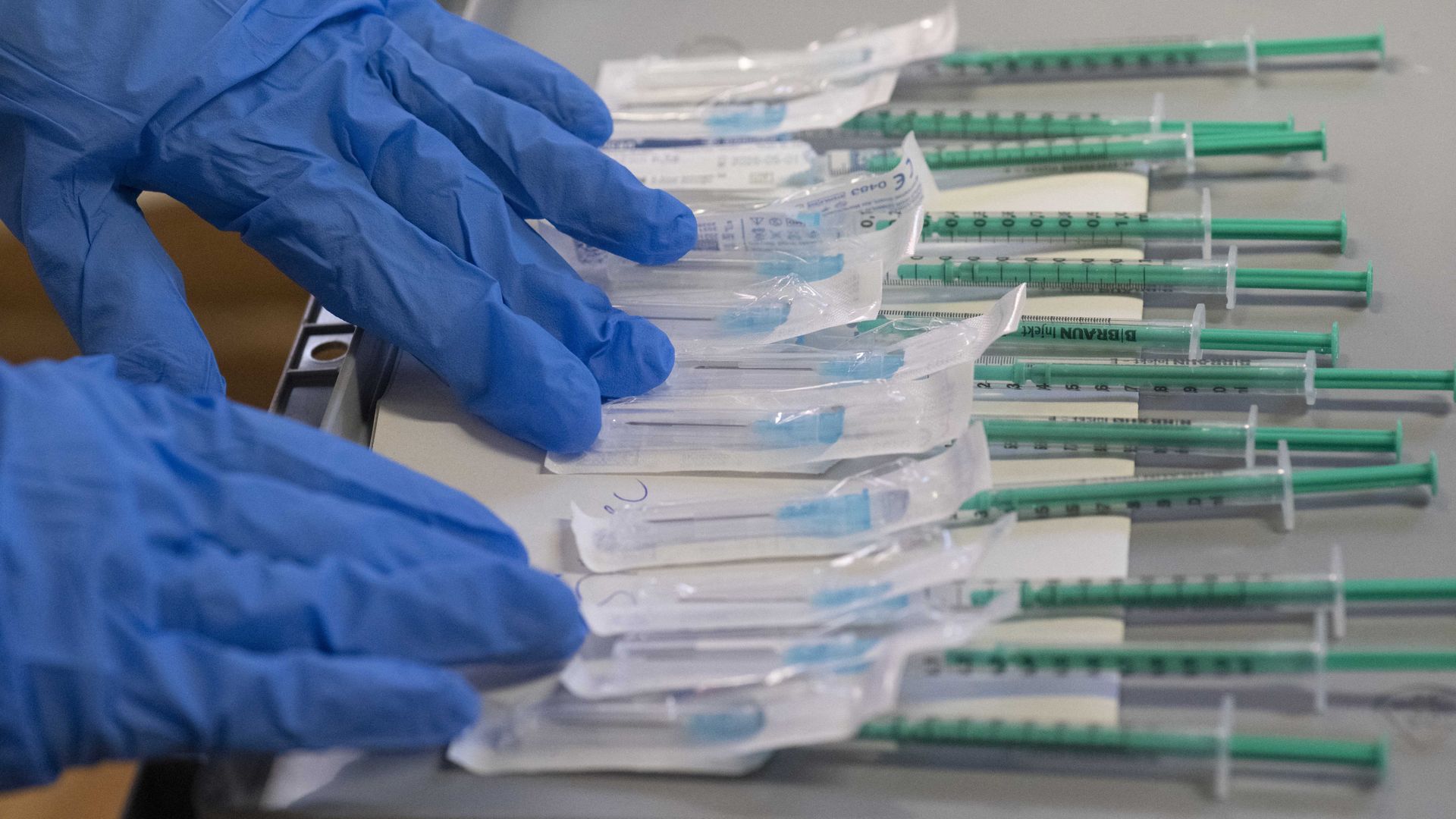 Prepared doses of the BioNtech-Pfizer Covid-19 coronavirus vaccine in Germany on Dec. 7.