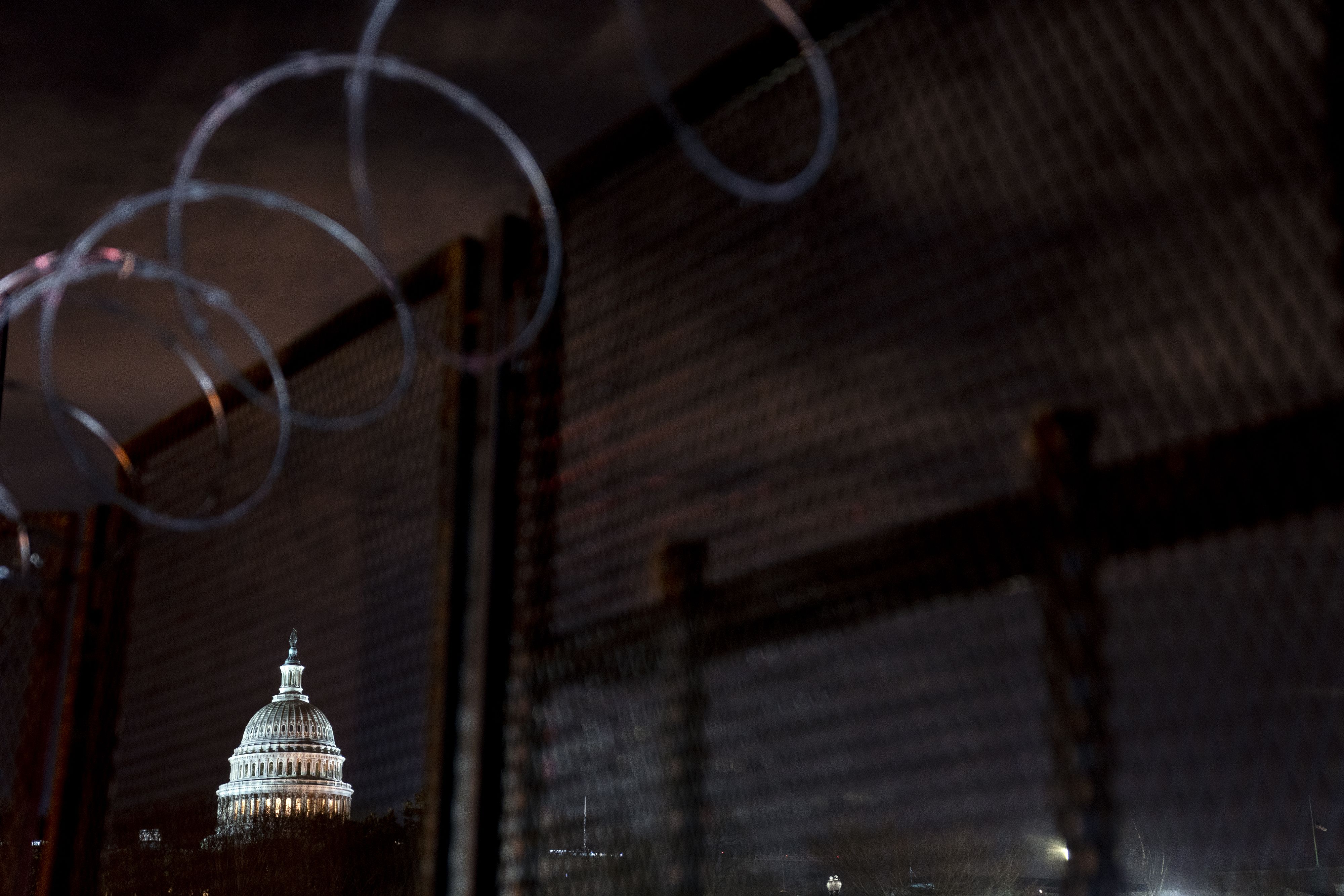 Temporary fencing surrounding the Capitol on Tuesday. Photo: Stefani Reynolds/Bloomberg via Getty Images