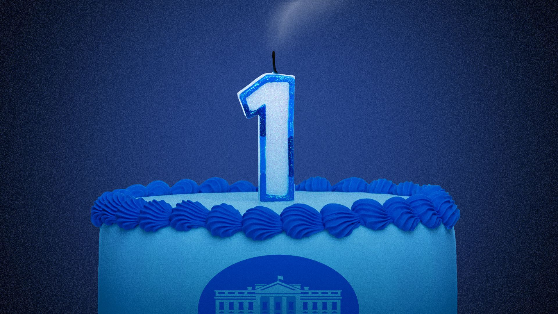 White House cake with 1 candle