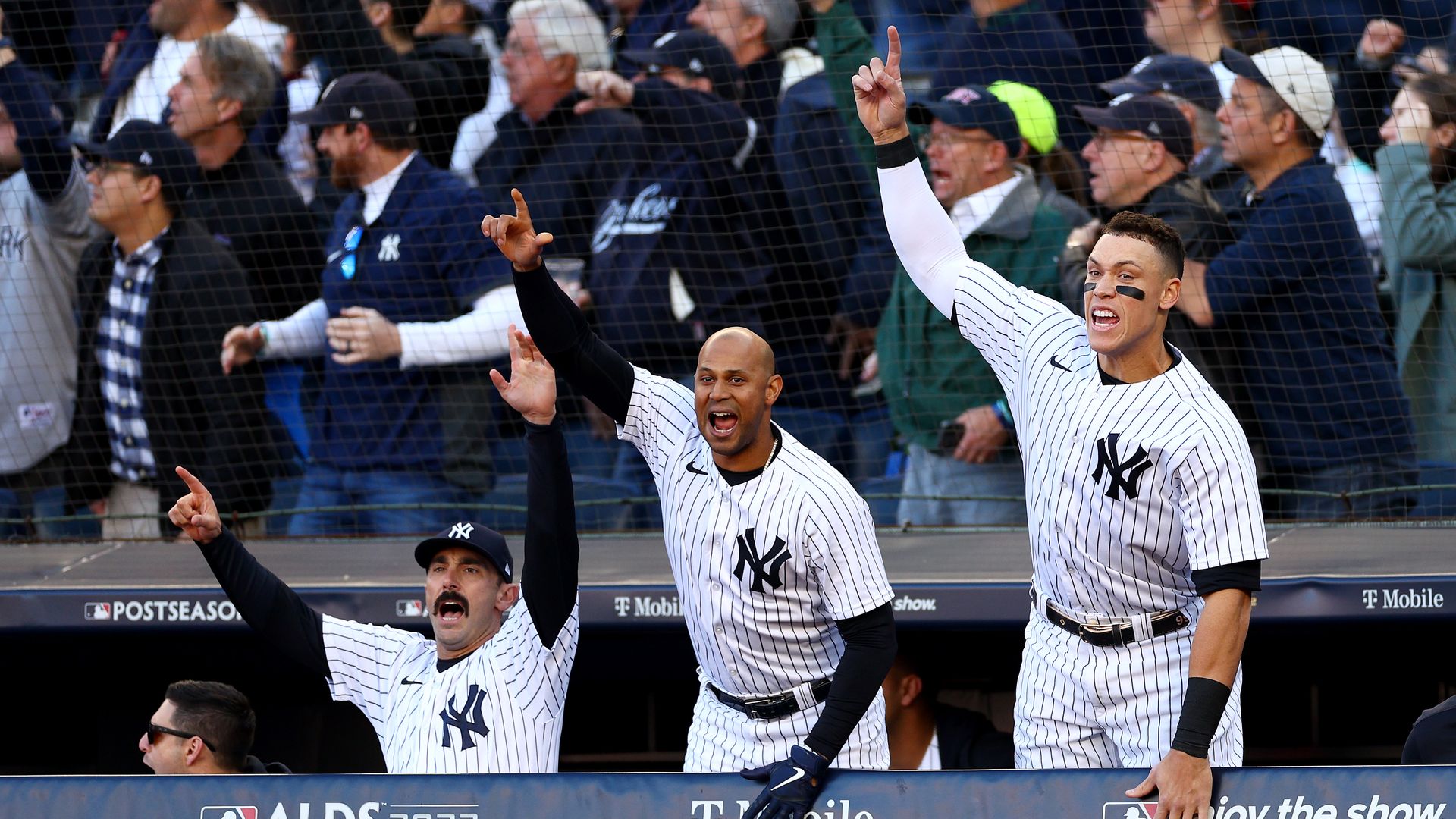 Yankees celebrating
