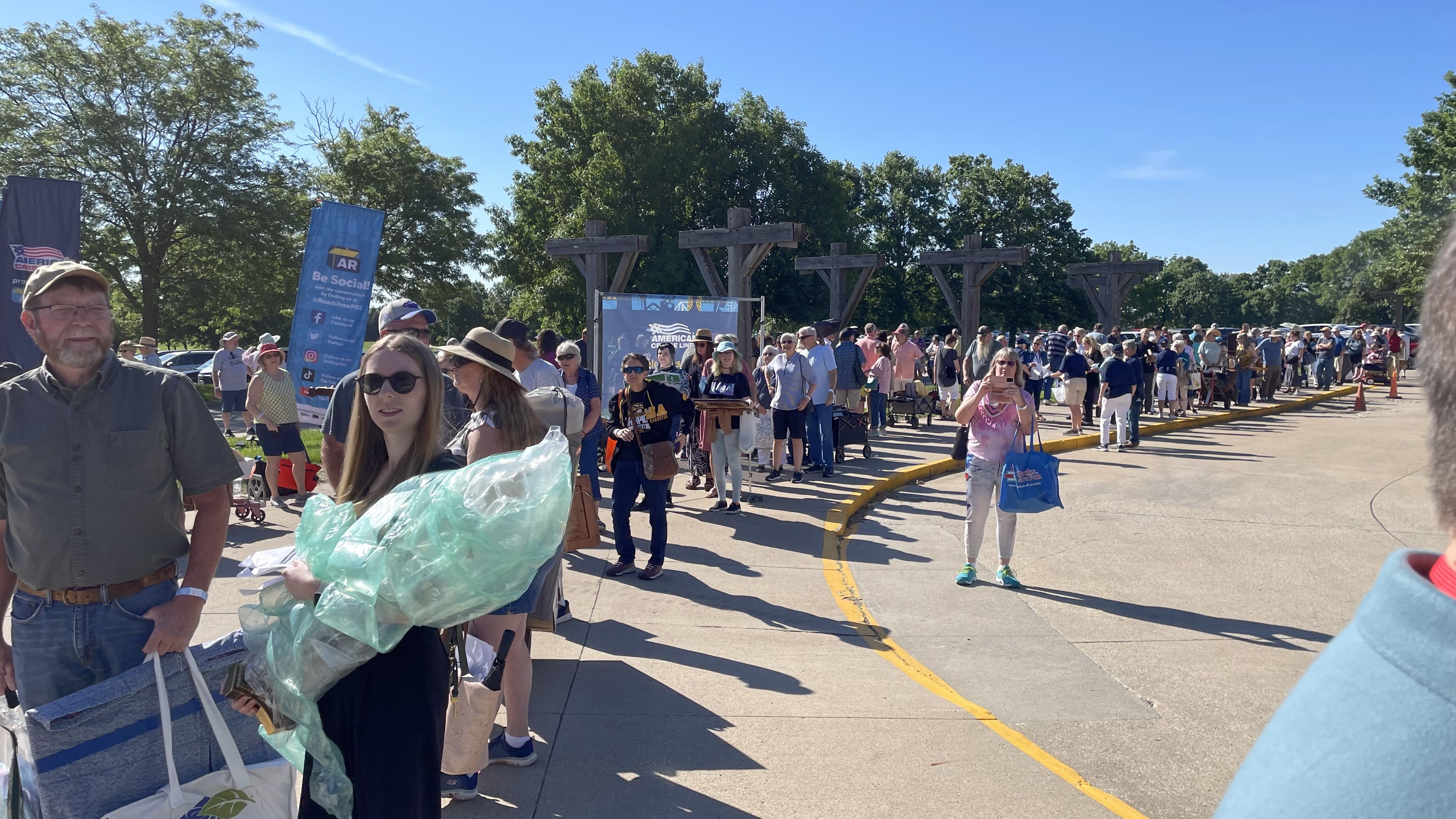 A photo of the line at Living History Farms.