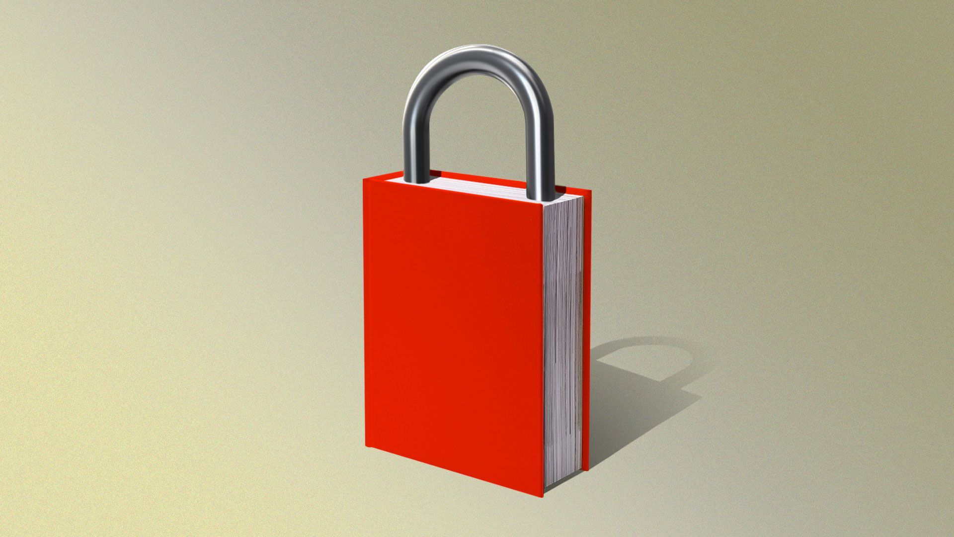 Illustration of a book at the bottom of a padlock. 
