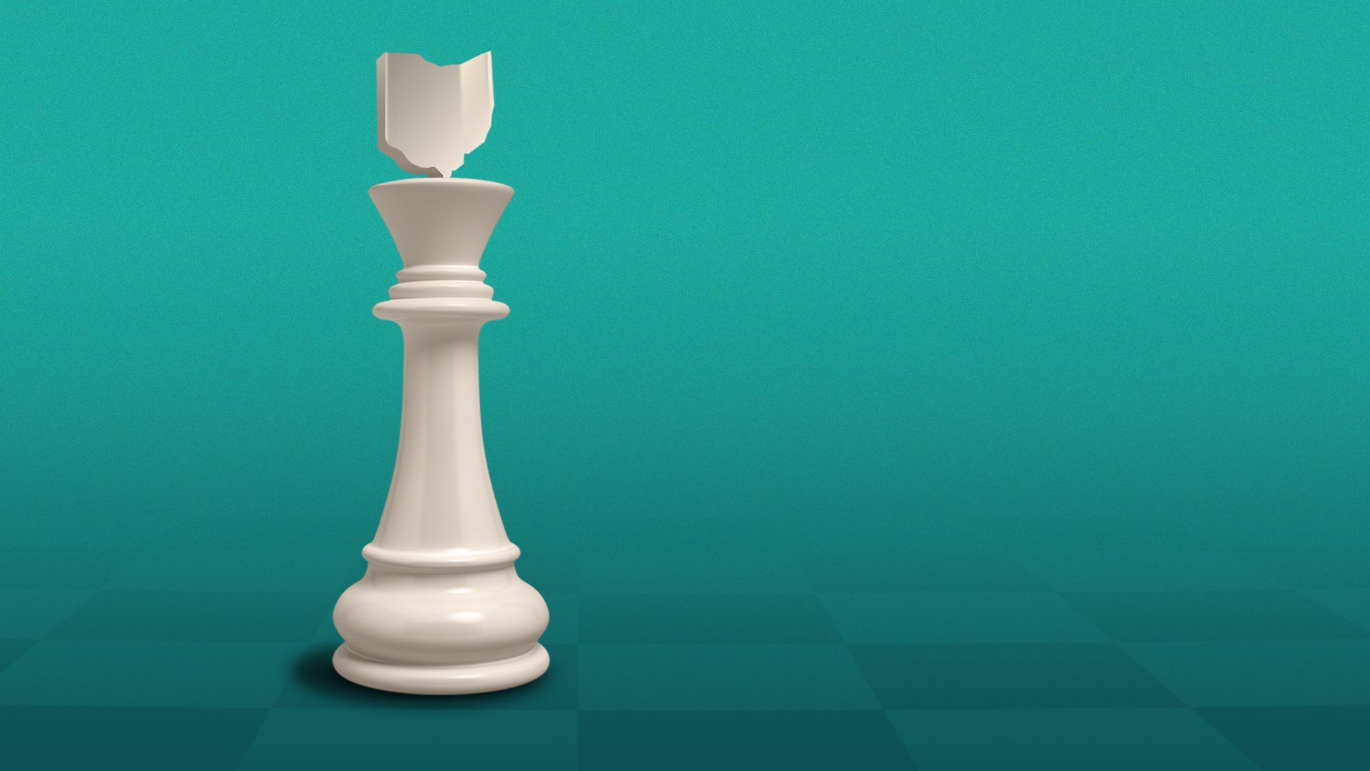 Illustration of a chess piece with the shape of Ohio on top.