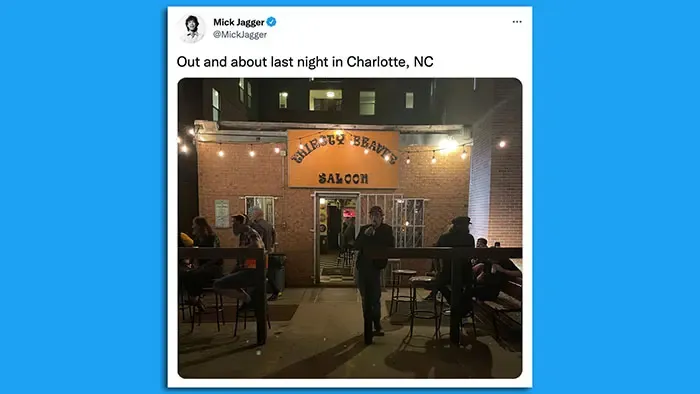 mick jagger tweet thirsty beaver