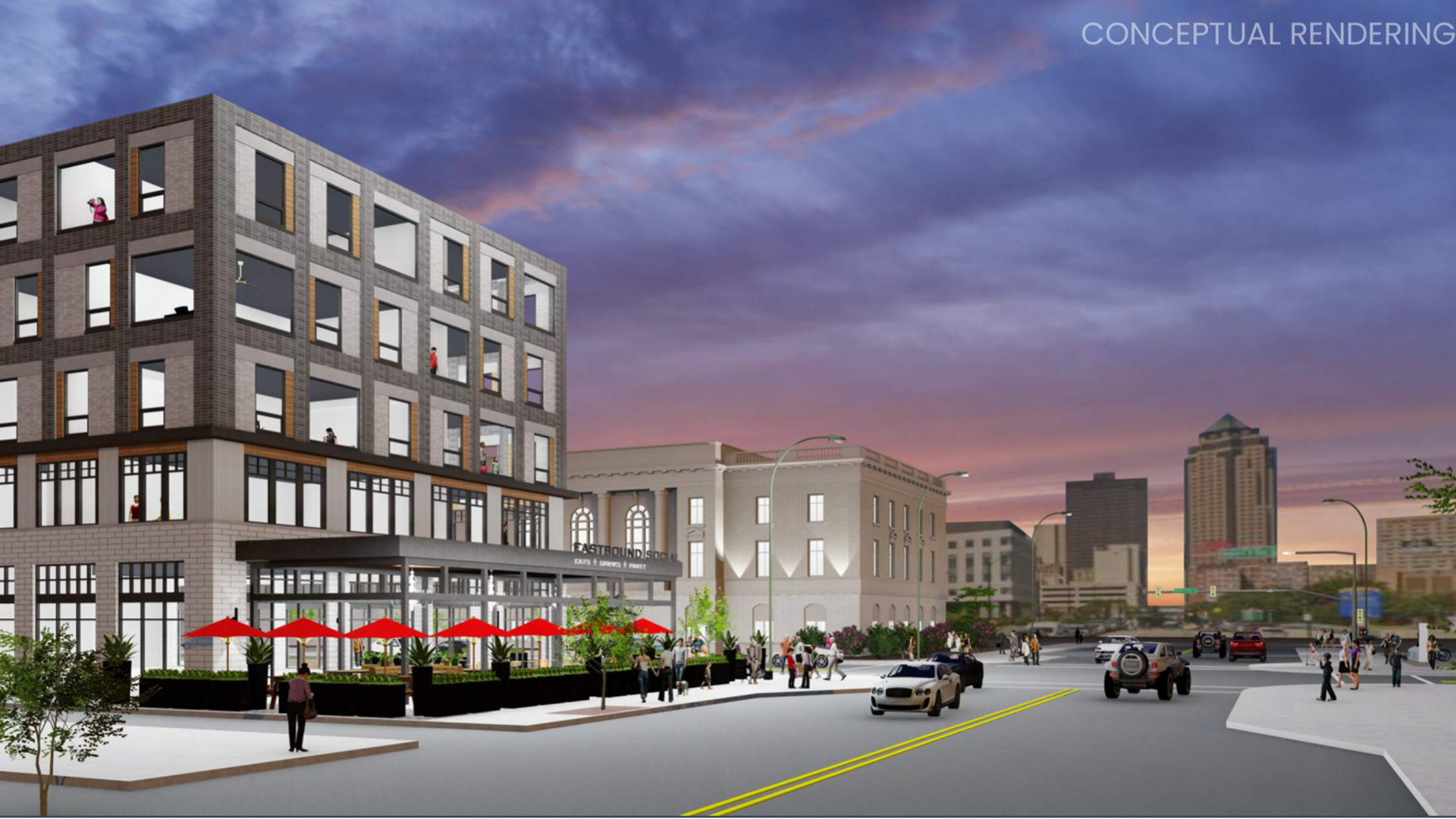 A rendering of a building.