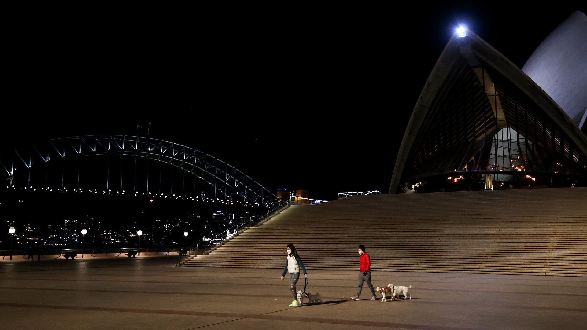 Picture of people wearing masks in Sydney, Australia