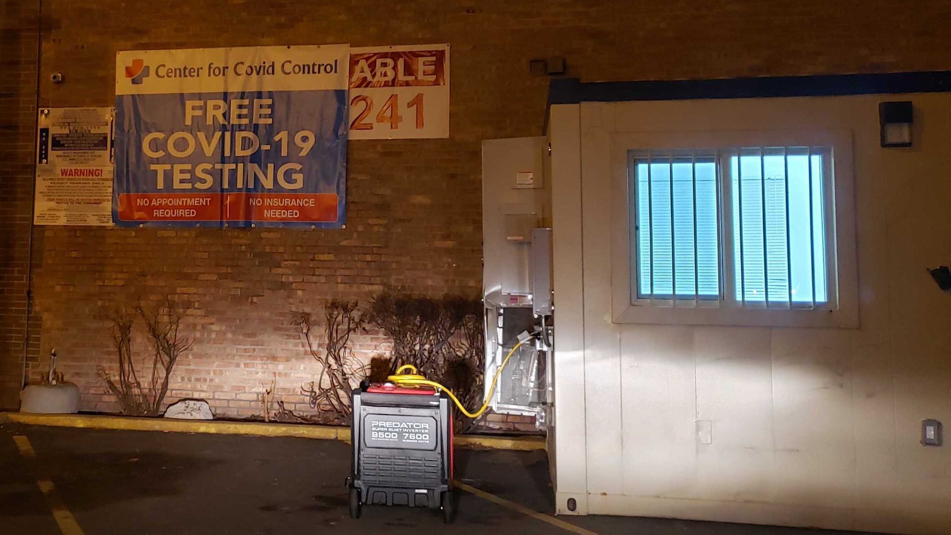 A photo of a pop up COVID-19 testing site. 