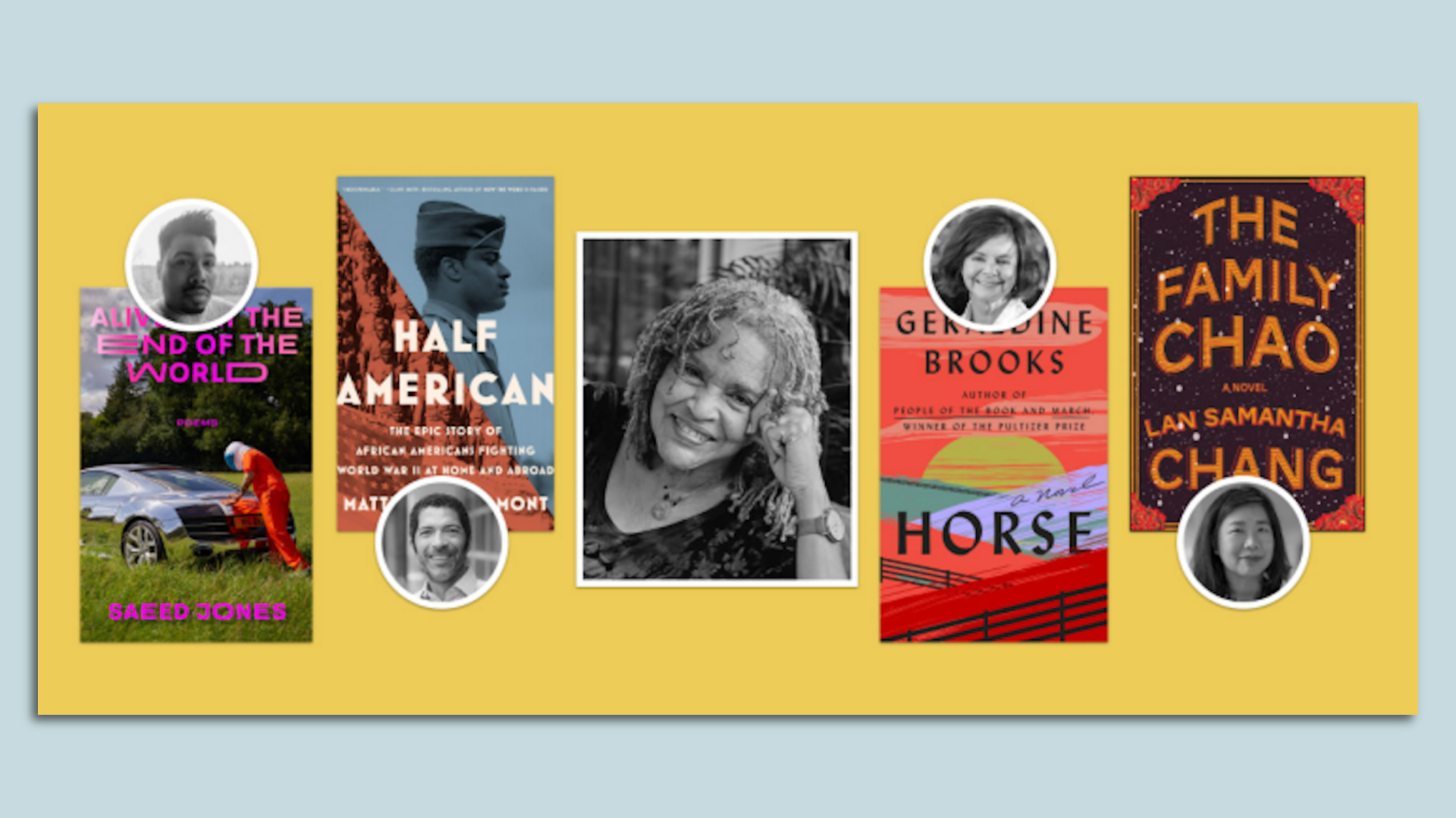 Illustration of 2023 Anisfield-Wolf Award-winning book jackets 