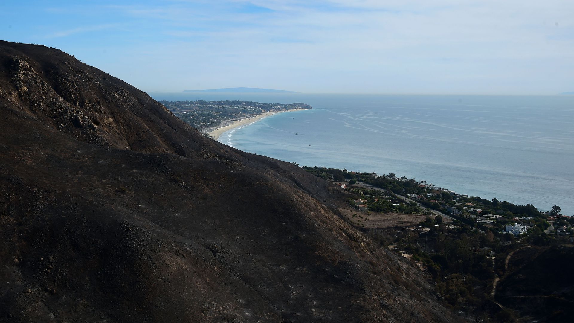 Charred hills from Woodsey Fire.