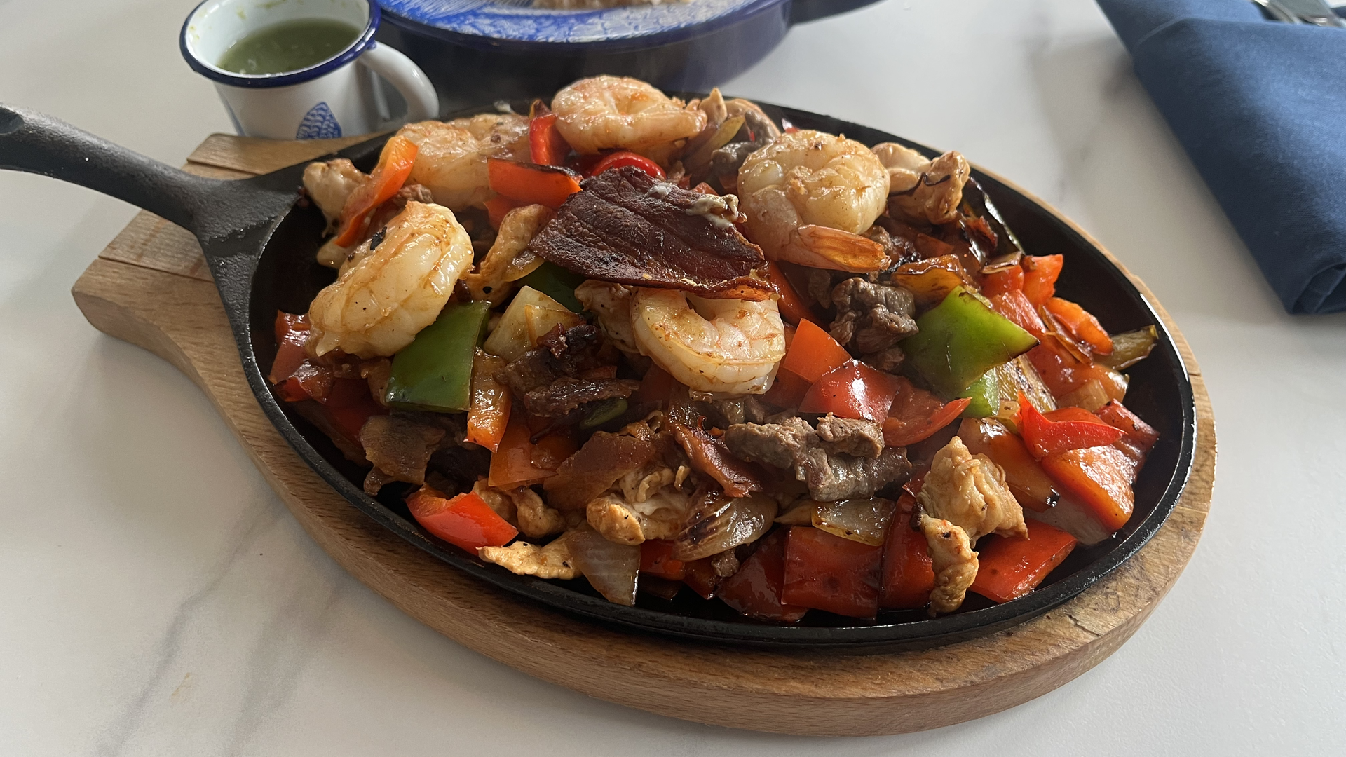 A plate of fajitas.