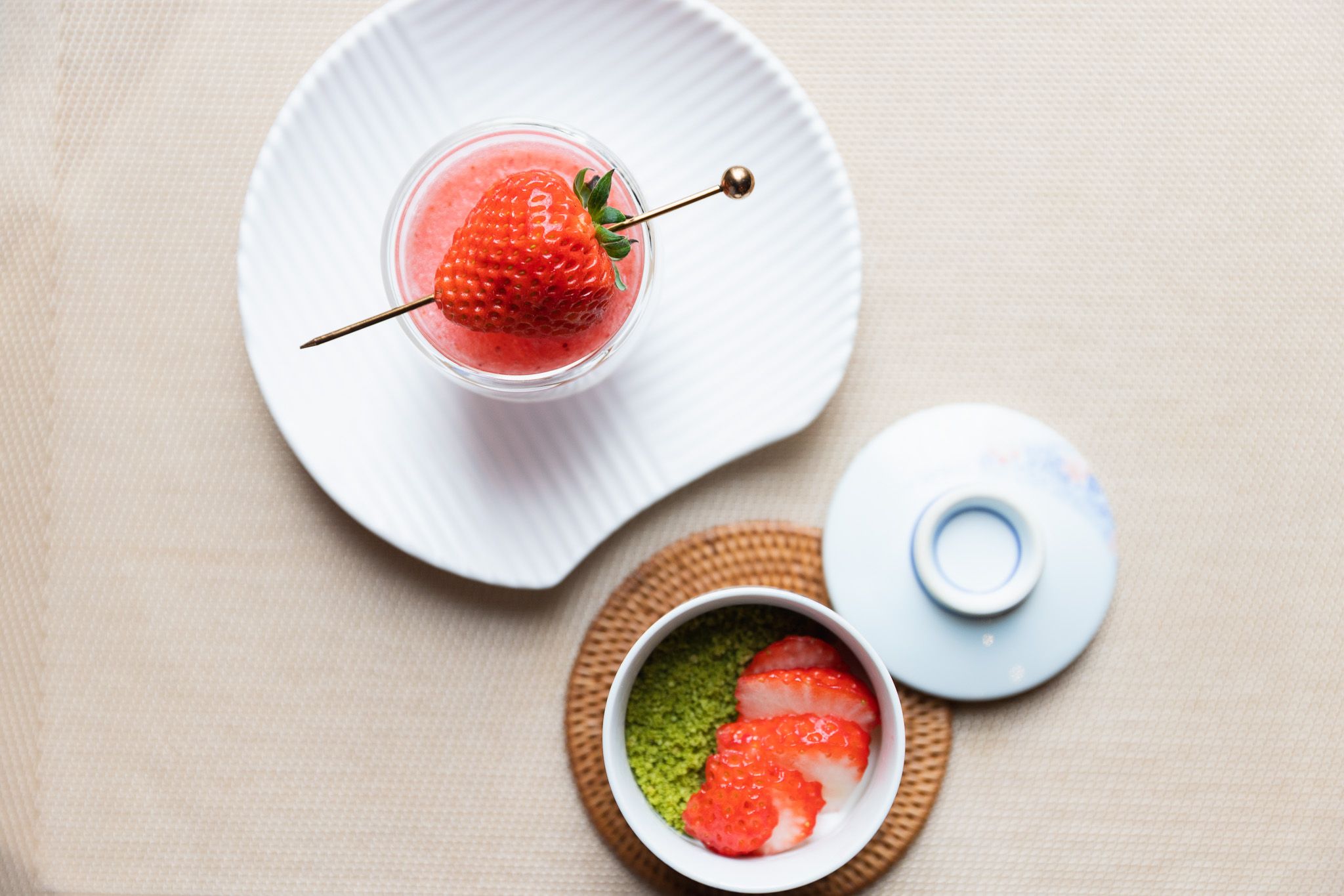 Two dishes using strawberries. 