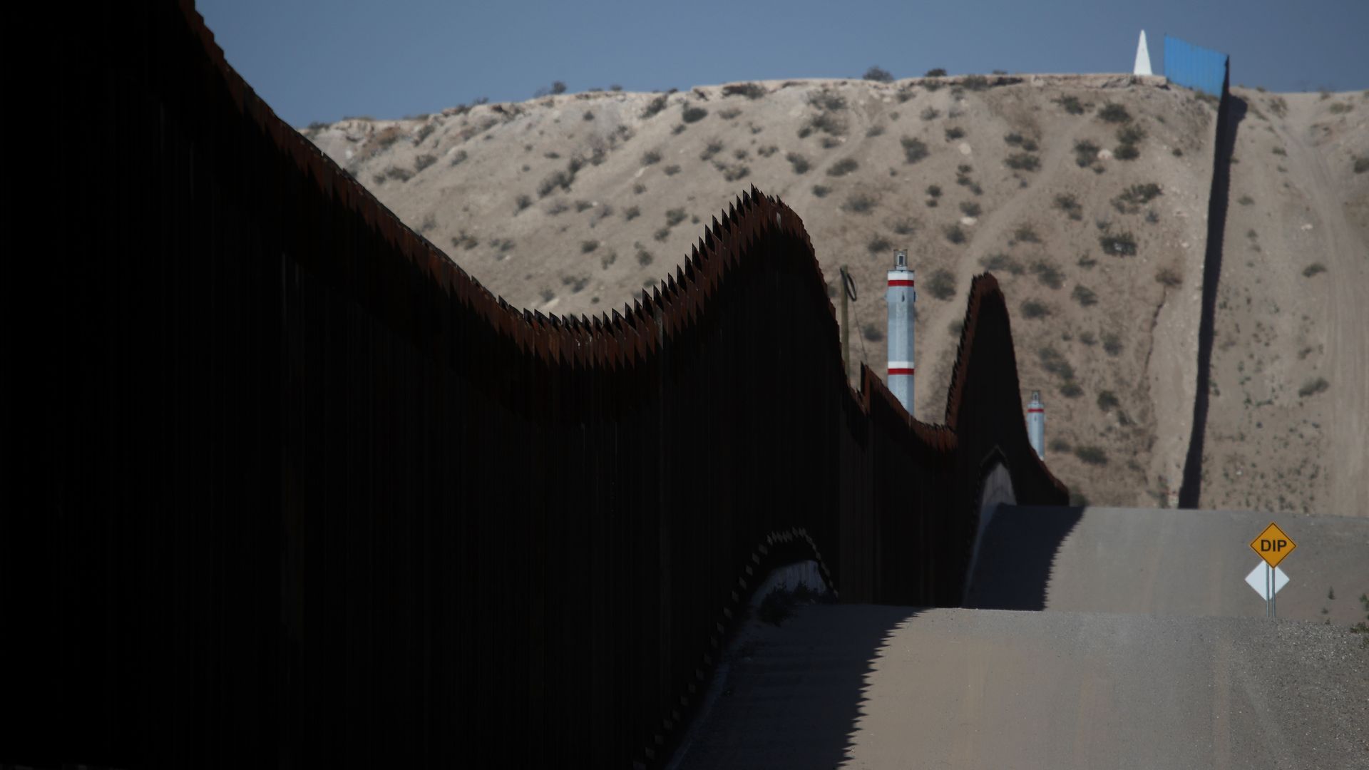 A section of the U.S.-Mexico border wall is seen.