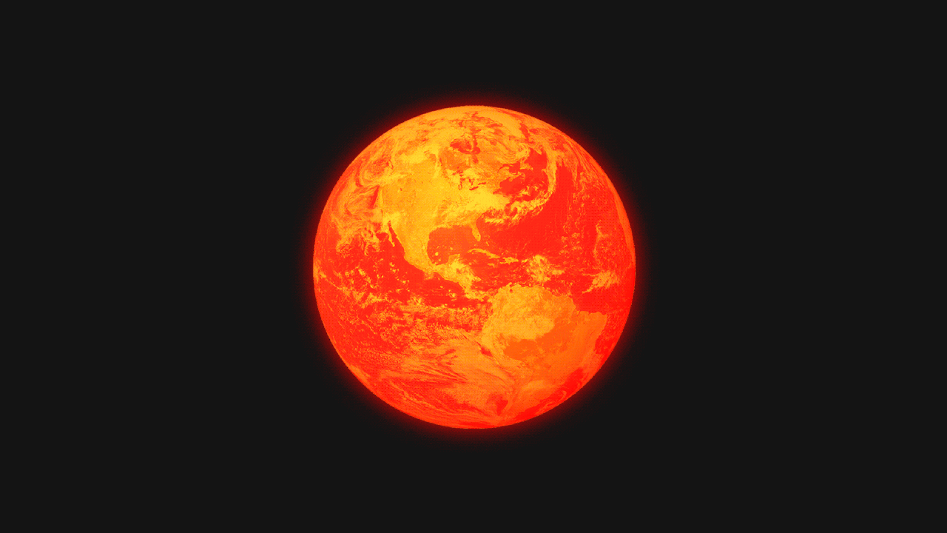 Illustration of the earth flashing red like a siren