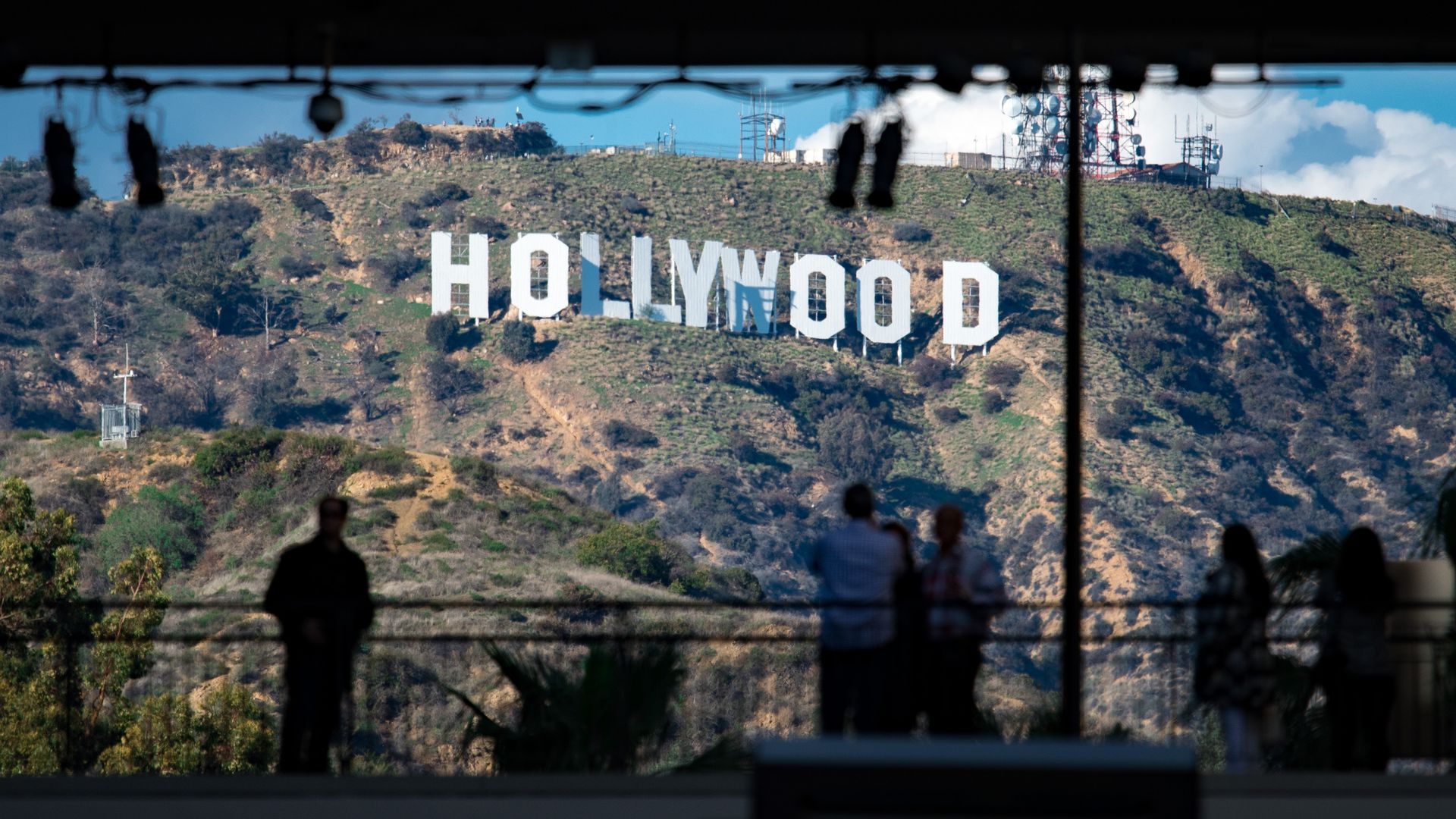 A view of the Hollywood sign on a sunny day